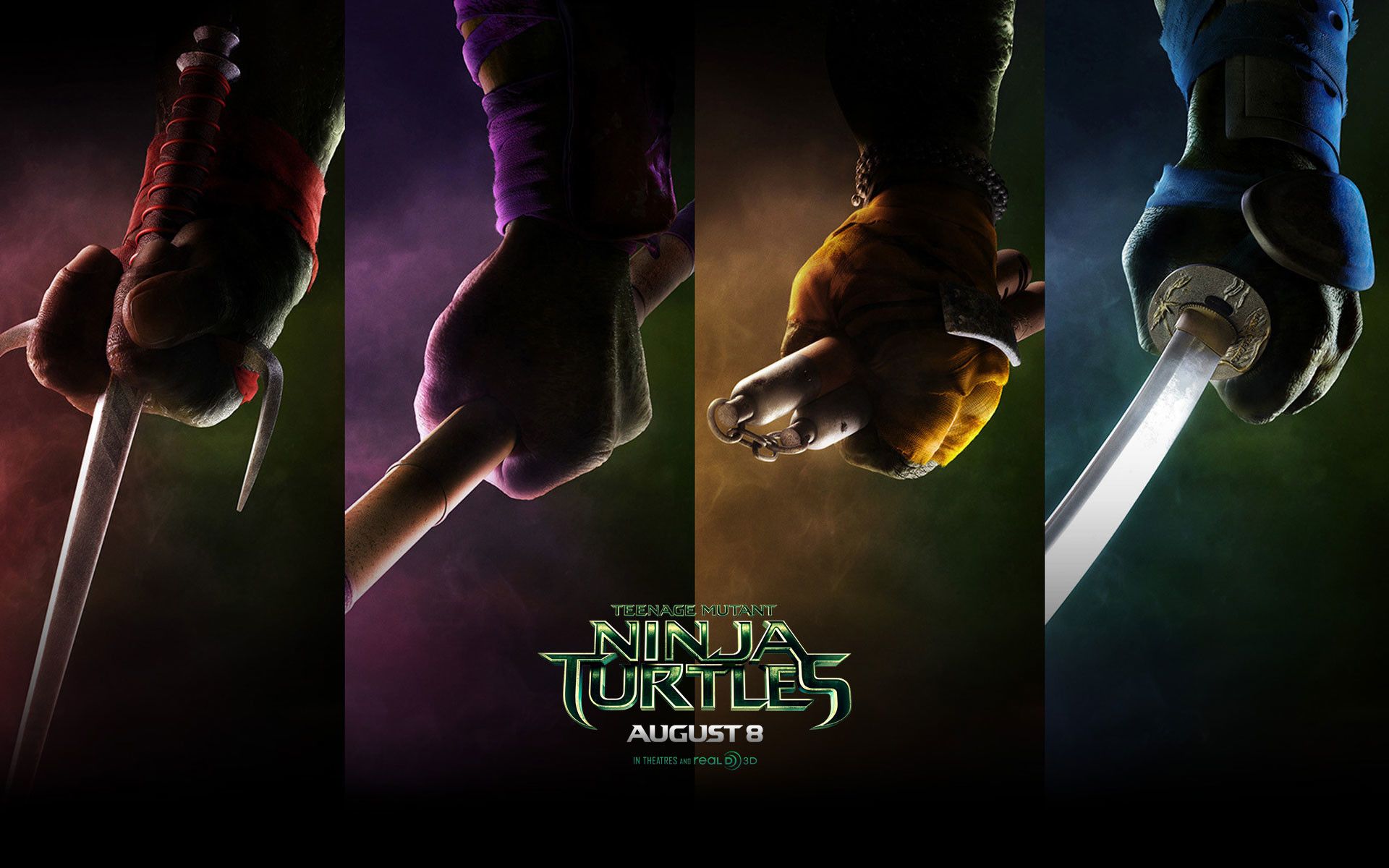 Poster Tartarughe Ninja armi, Leonardo e Raffaello, 1920x1200 Full HD+, Desktop