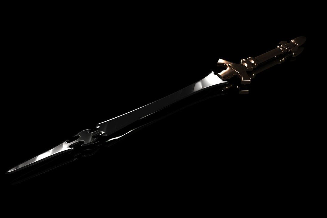 Spada ninja su sfondo nero, 1095x730 HD, Laptop