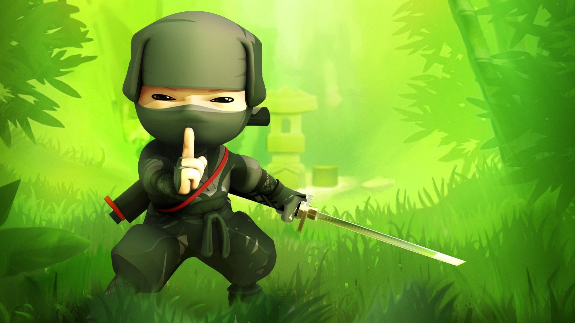 Ninja cartone animato verde, 1920x1080 Full HD 1080p, Desktop