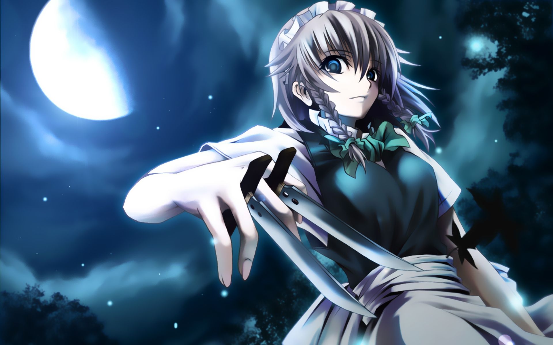 Ninja anime con spada e luna, 1920x1200 Full HD+ WUXGA, PC Desktop