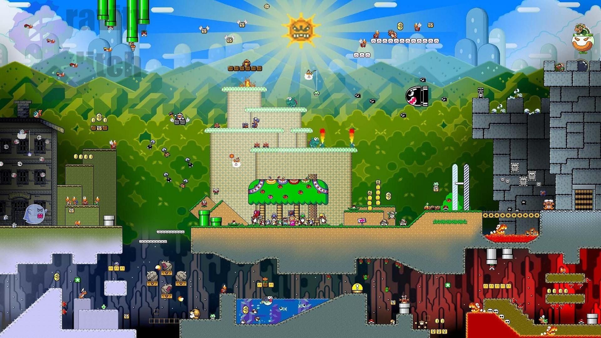 Super Mario Bros livelli stratificati, 1920x1080 Full HD 1080p, PC Desktop