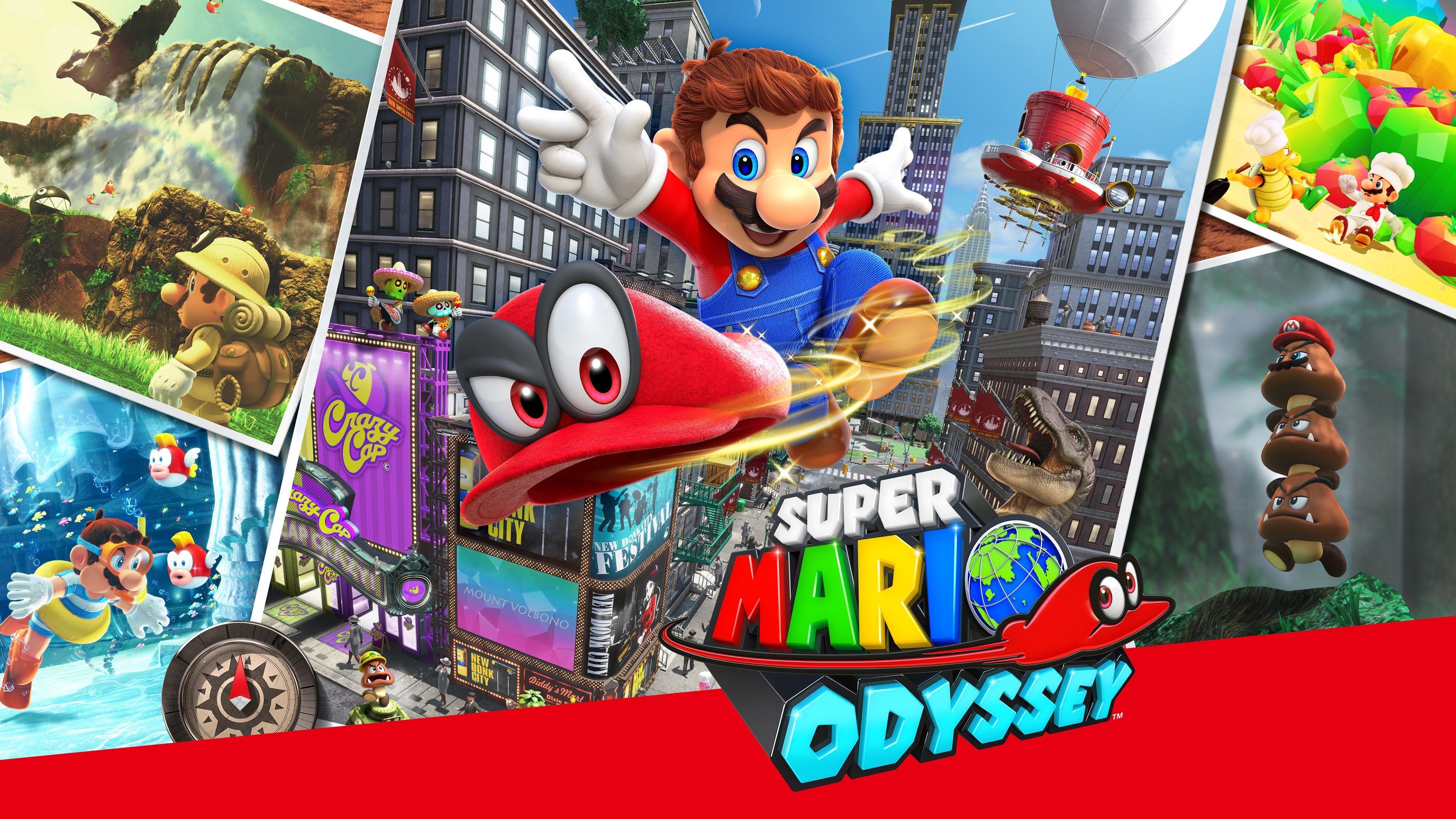Super Mario Odyssey collage personaggi, Nintendo, 3840x2160 4K, Desktop 4K