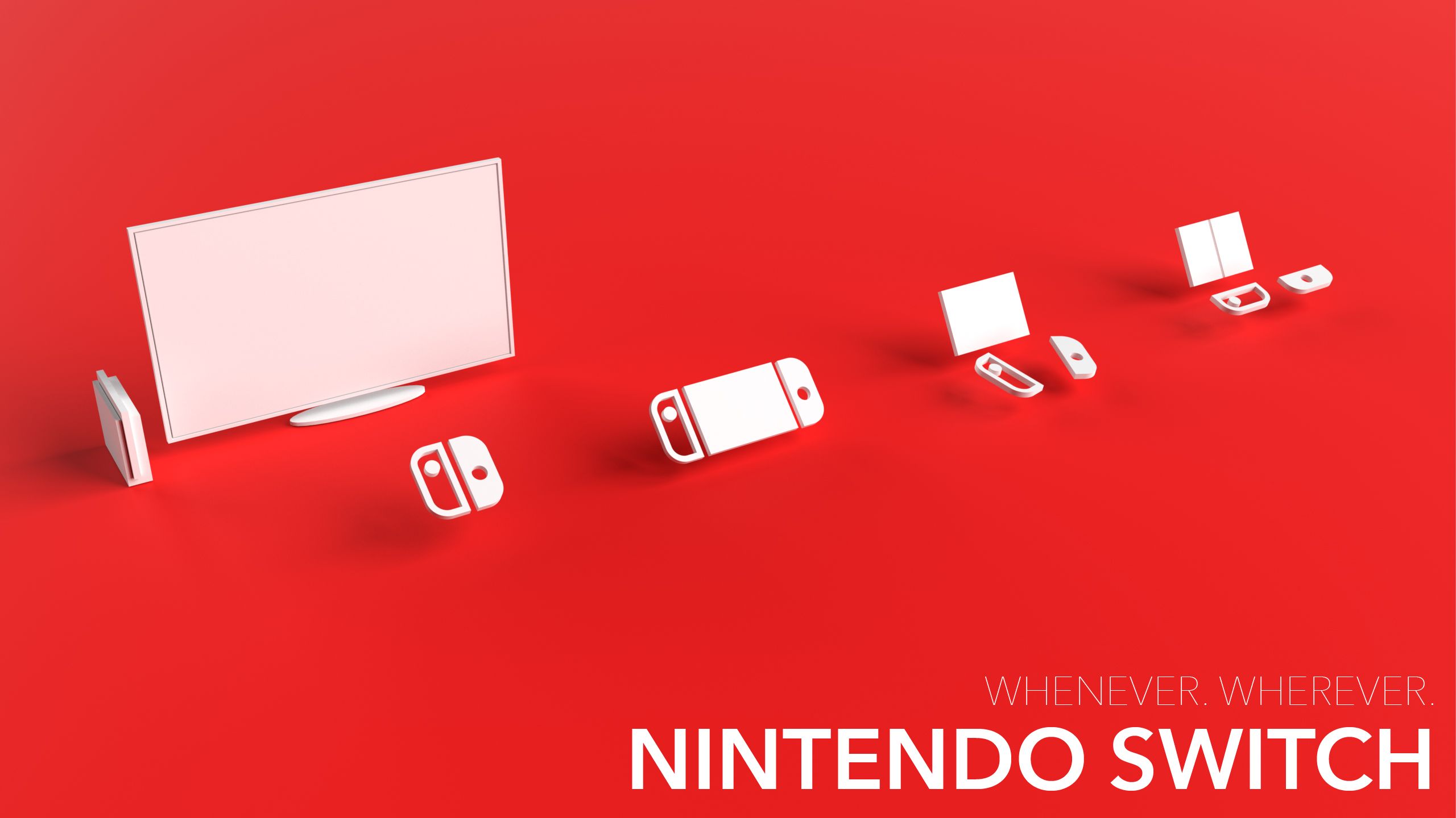 Nintendo Switch minimalista sfondo rosso, 2560x1440 QHD, Laptop