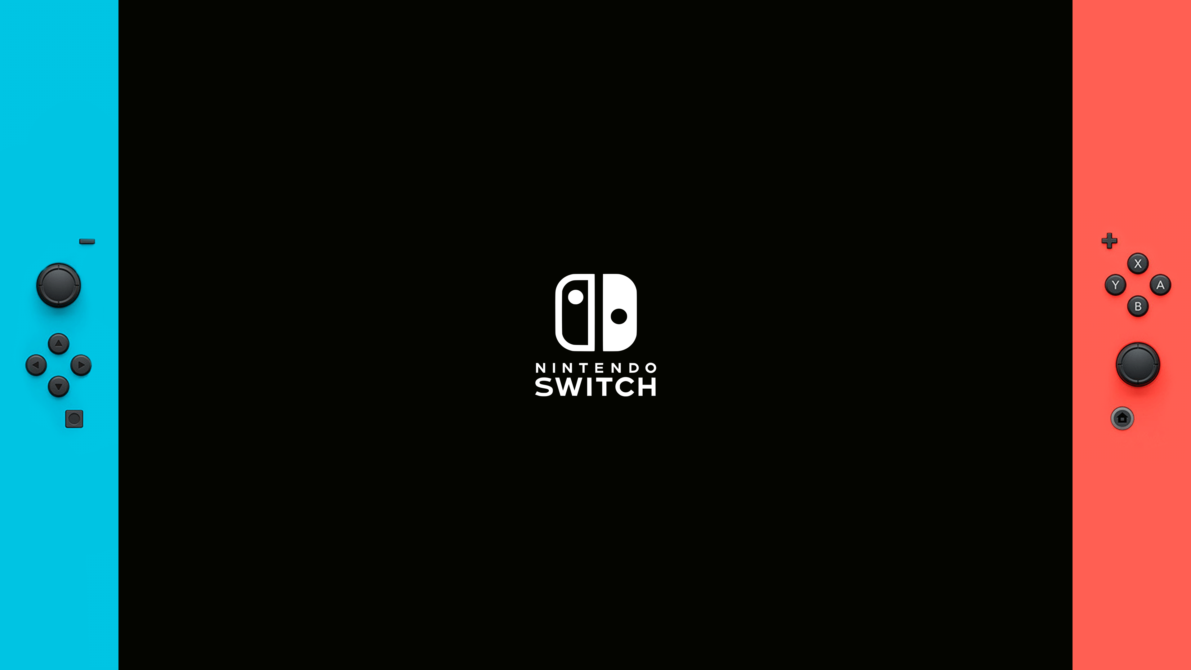 Logo Nintendo Switch sfondo nero, 3840x2160 4K, Desktop 4K