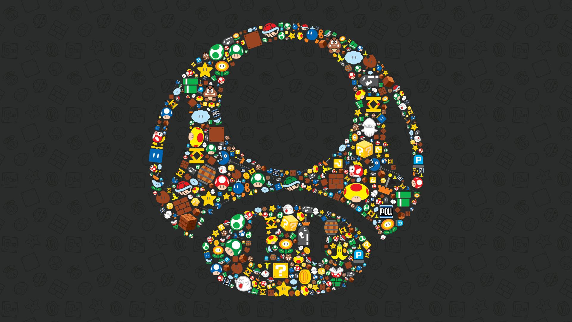 Fungo Mario icone colorate, 1920x1080 Full HD 1080p, PC Desktop