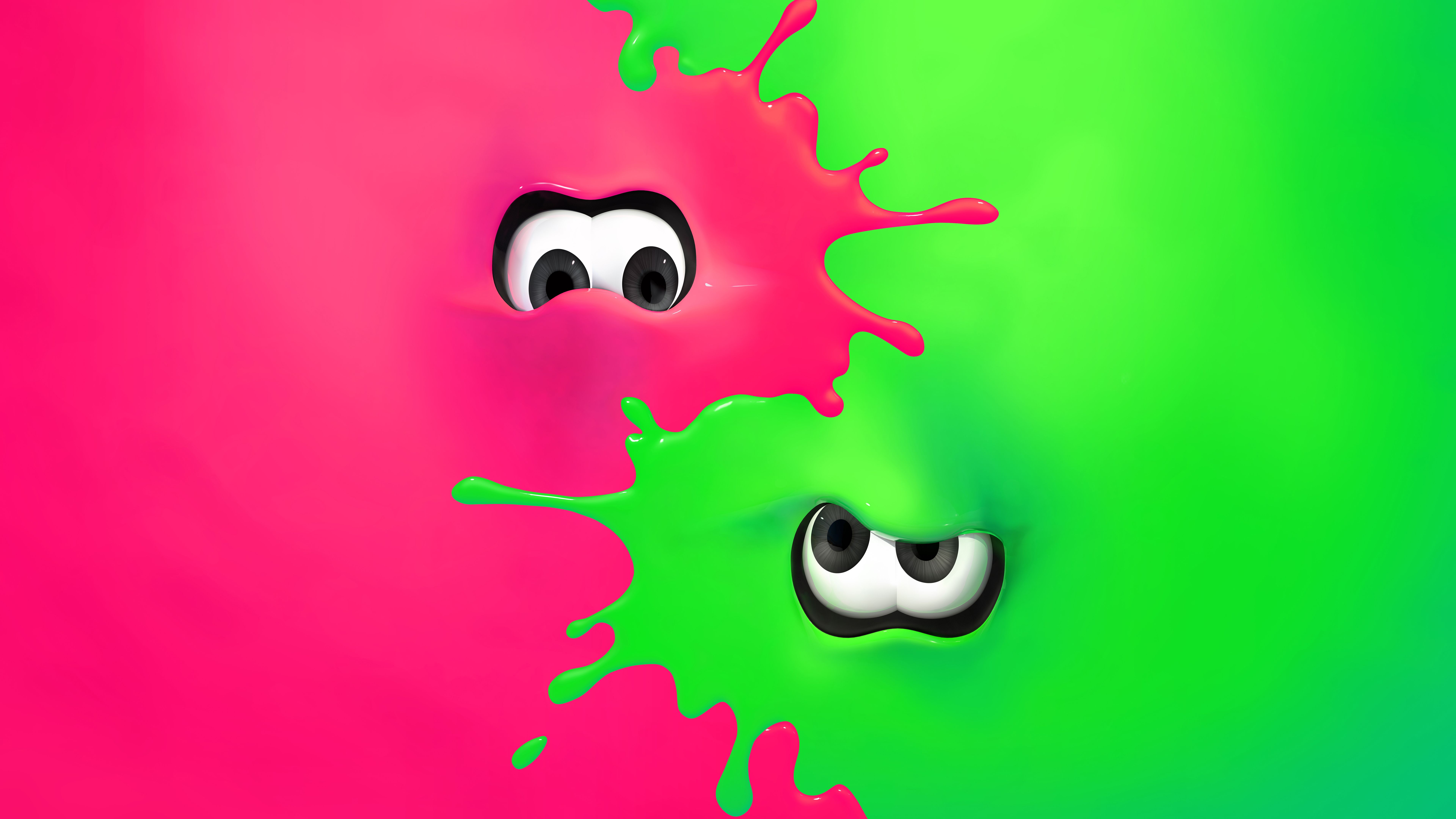 Splatoon rosa verde occhi, 7680x4320 4K Ultra HD, Monitor 4K