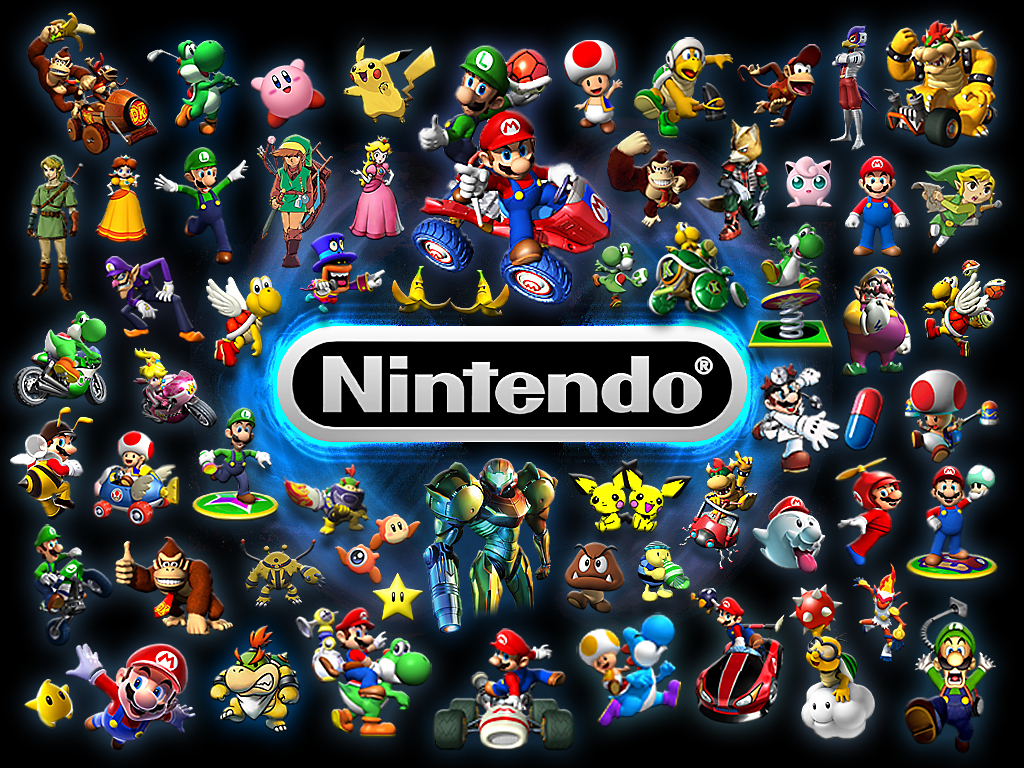 Personaggi Nintendo collage colorato, 1024x768 HD, PC Desktop