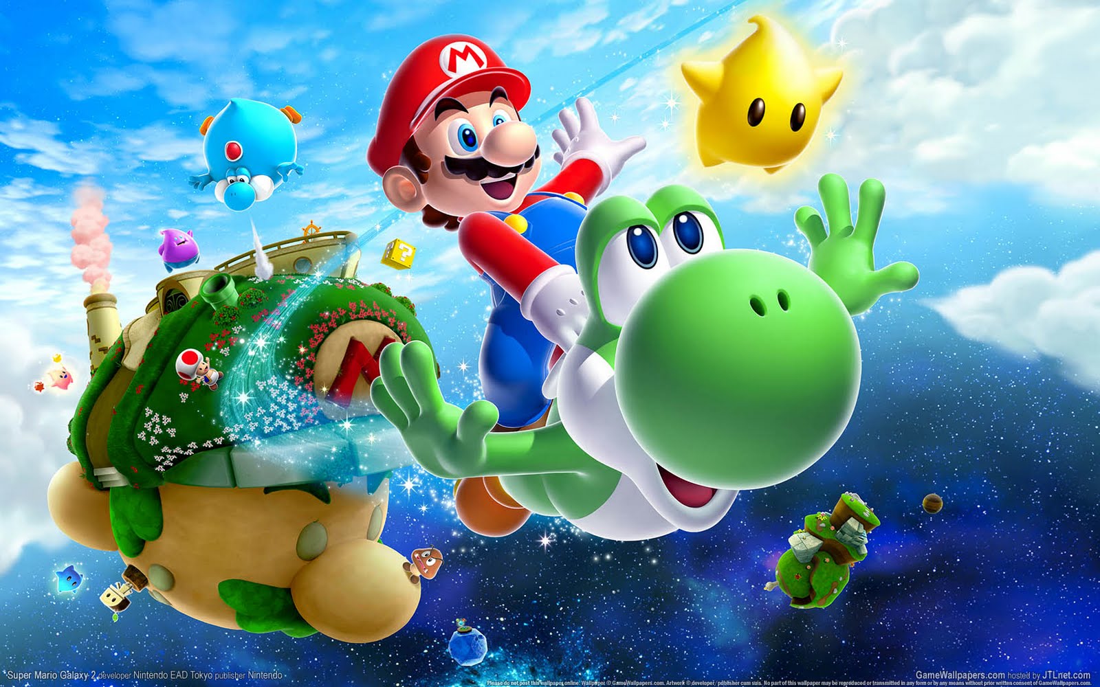 Mario e Yoshi Super Mario Galaxy, Nintendo, 1600x1000 HD Ready, Desktop