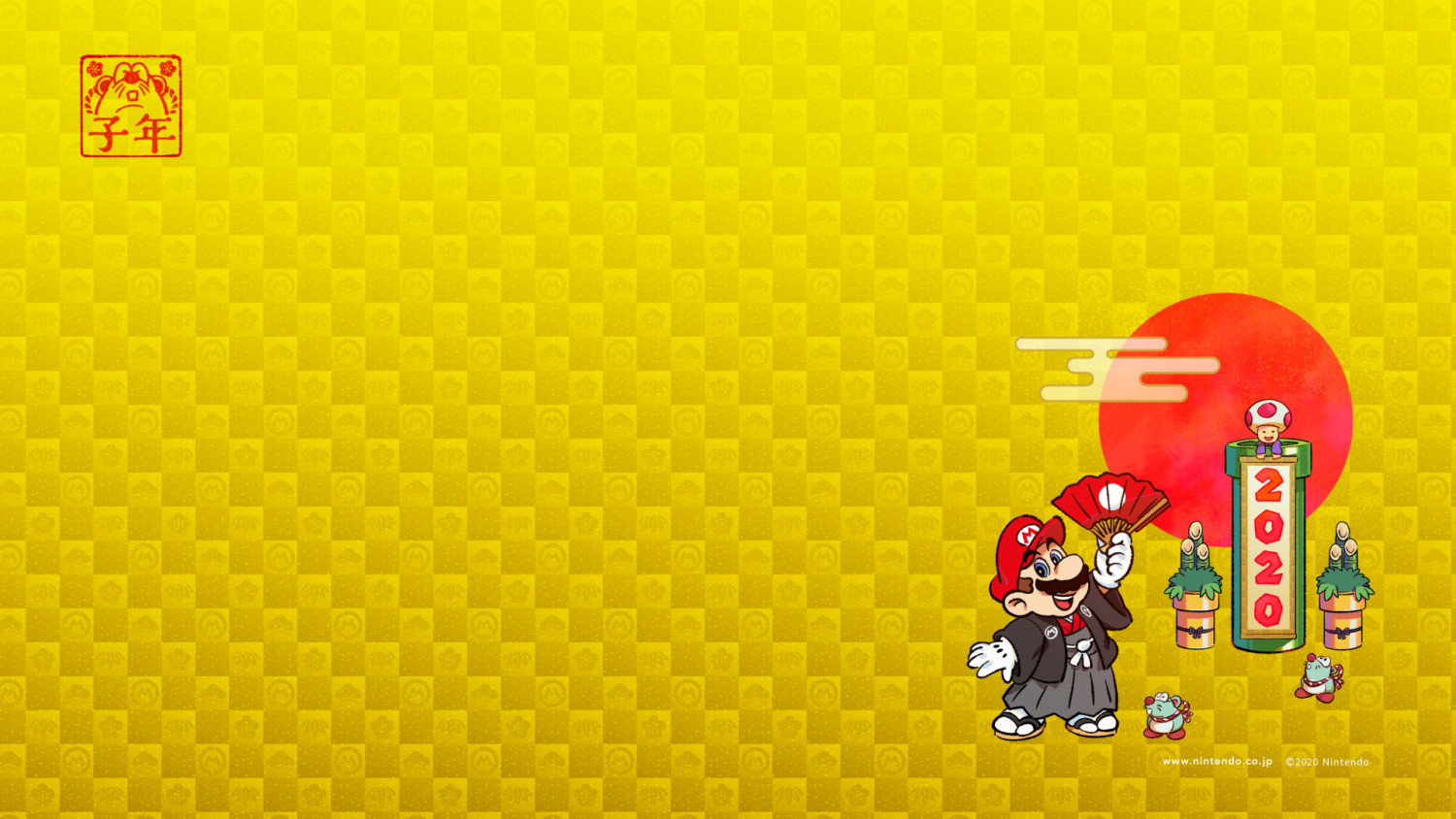 Mario capodanno giapponese giallo, 1500x844 HD, PC Desktop