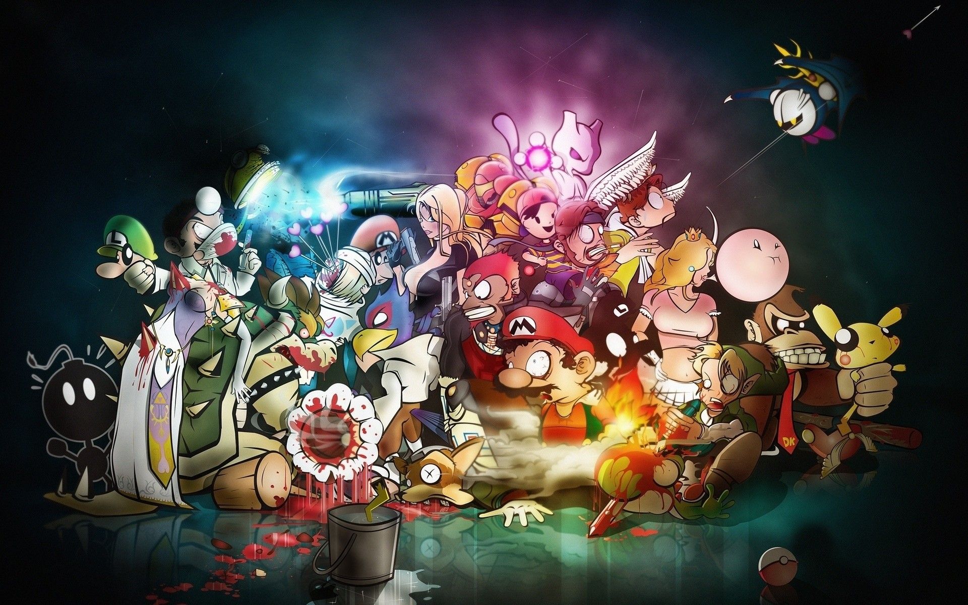 Personaggi Nintendo assortiti colorati, console giapponese, 1920x1200 WUXGA, PC