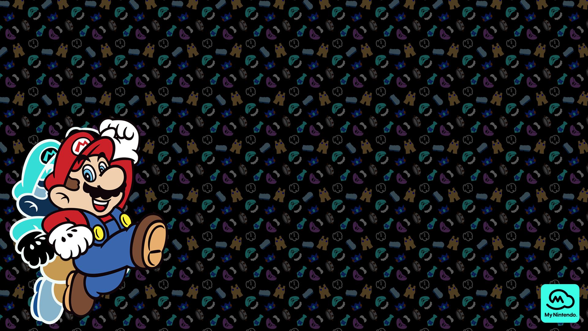 Mario Nintendo pattern nero, 1920x1080 1080p, PC