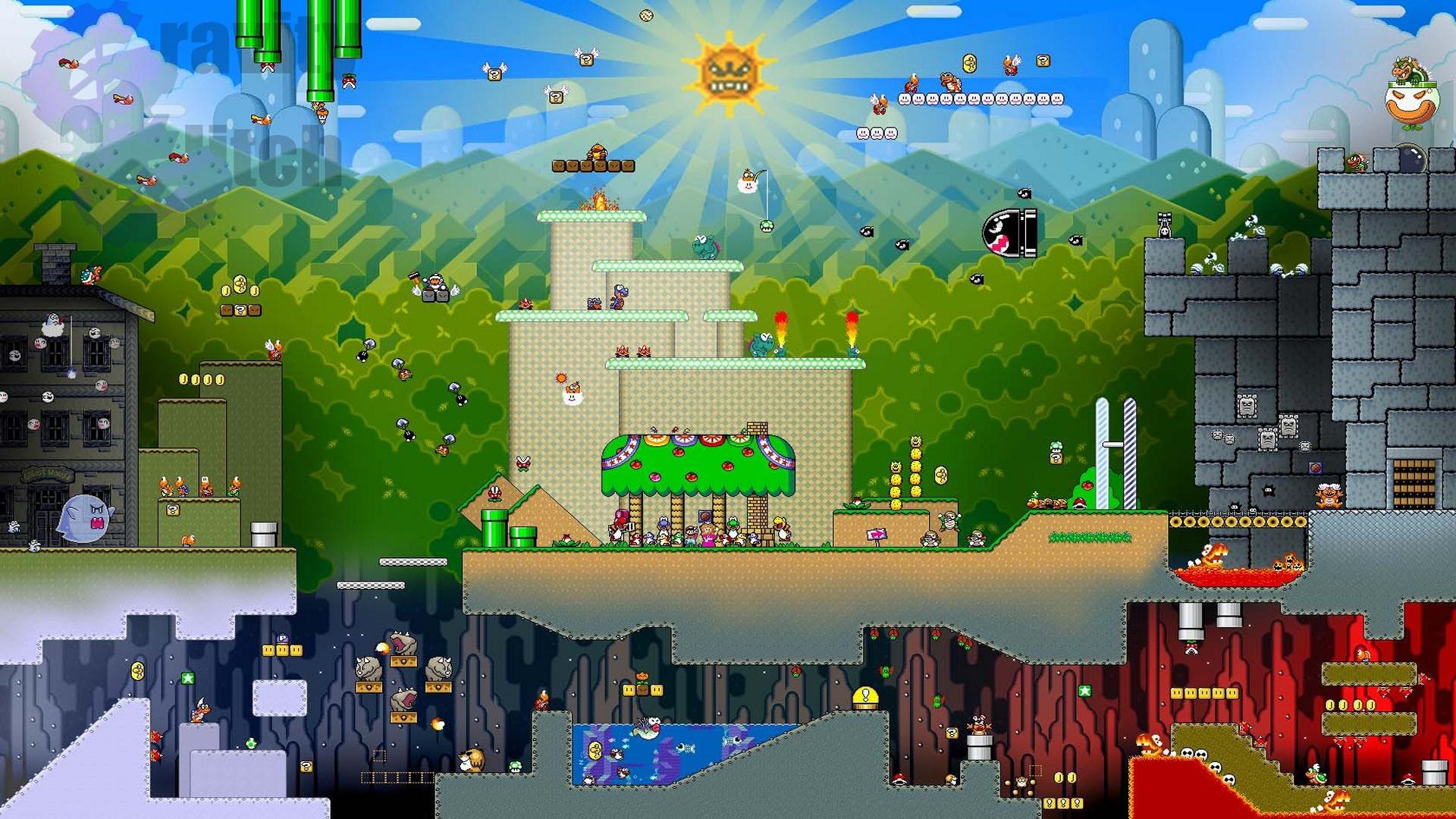 Super Mario livelli pixel art, 1920x1080 Full HD, PC Desktop