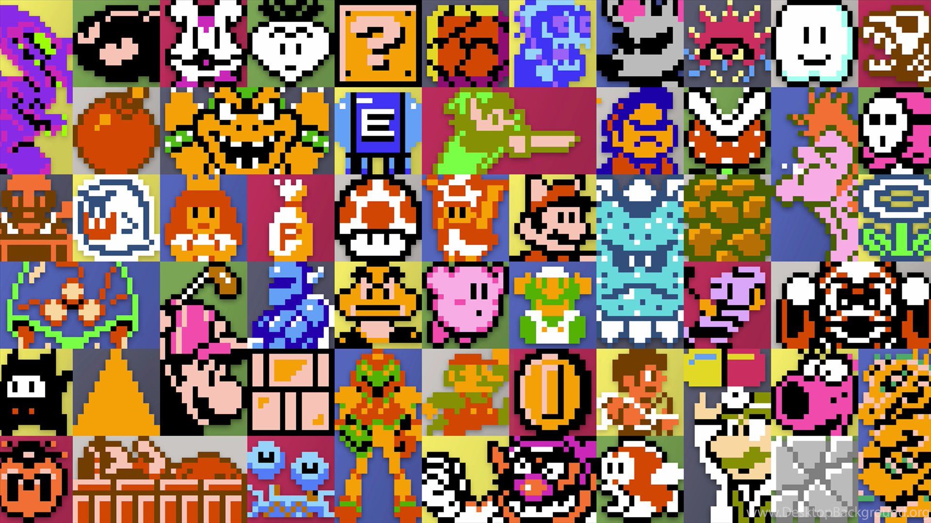 Griglia sprite pixel Nintendo, 1920x1080 1080p, Desktop