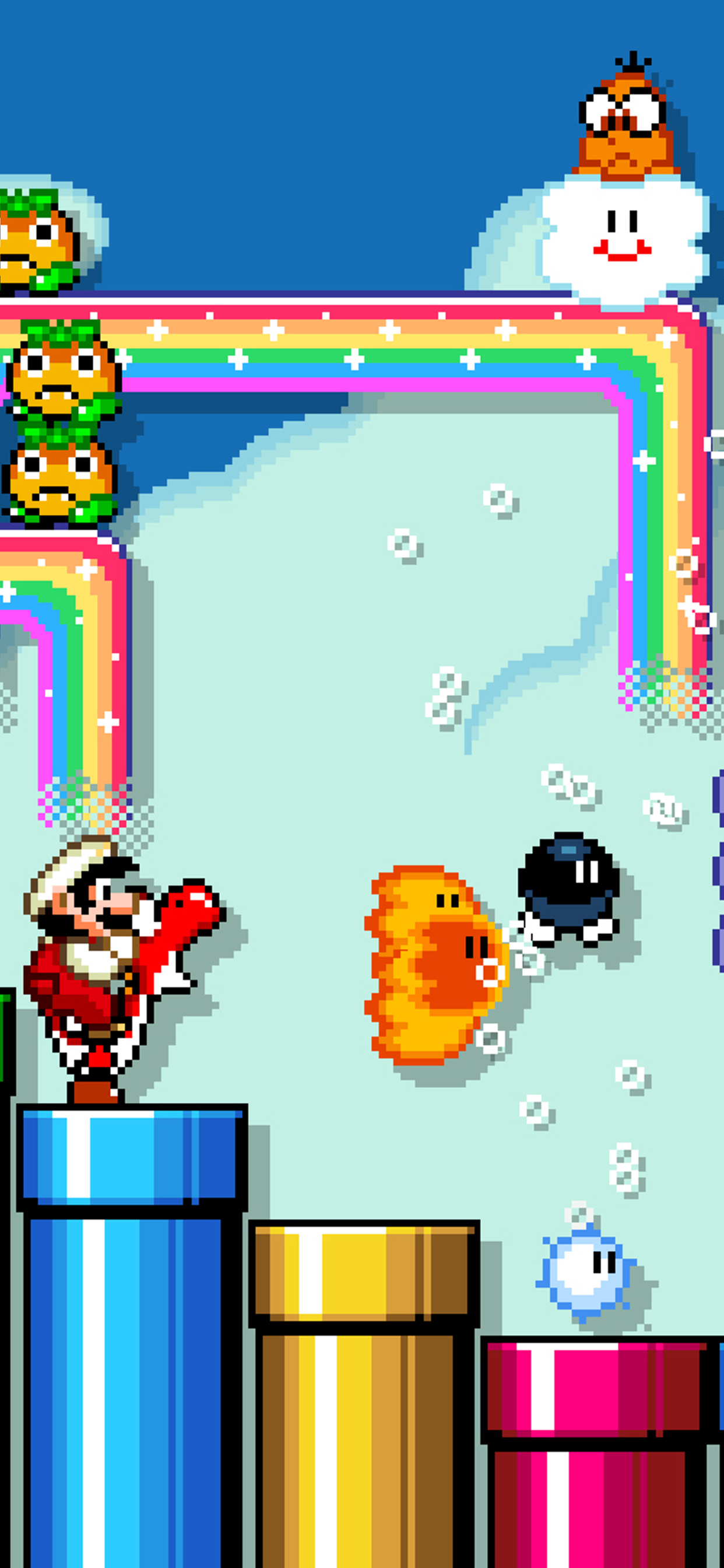 Mario livello Super Mario World, platform, 1242x2688 Full HD Verticale, Smartphone