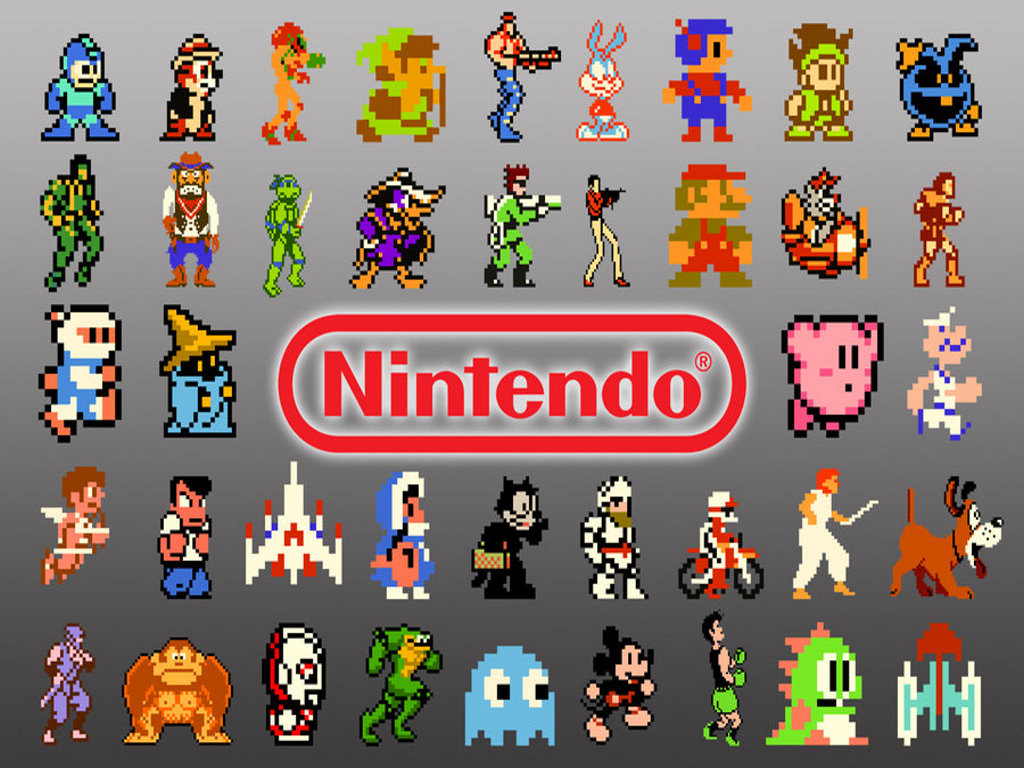 Personaggi pixel art Nintendo, 1024x768 HD, PC Desktop
