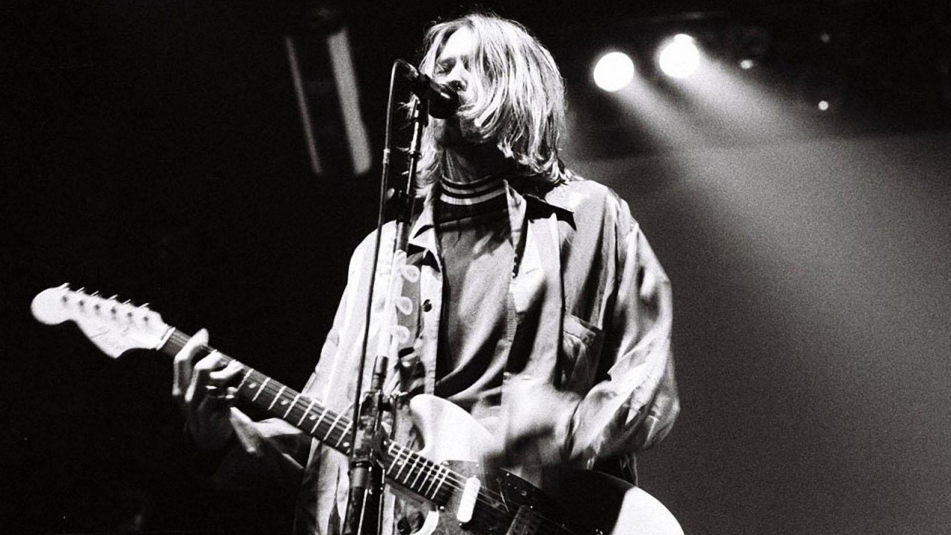 Kurt Cobain concerto bianco e nero, 1920x1080 Full HD 1080p, Desktop