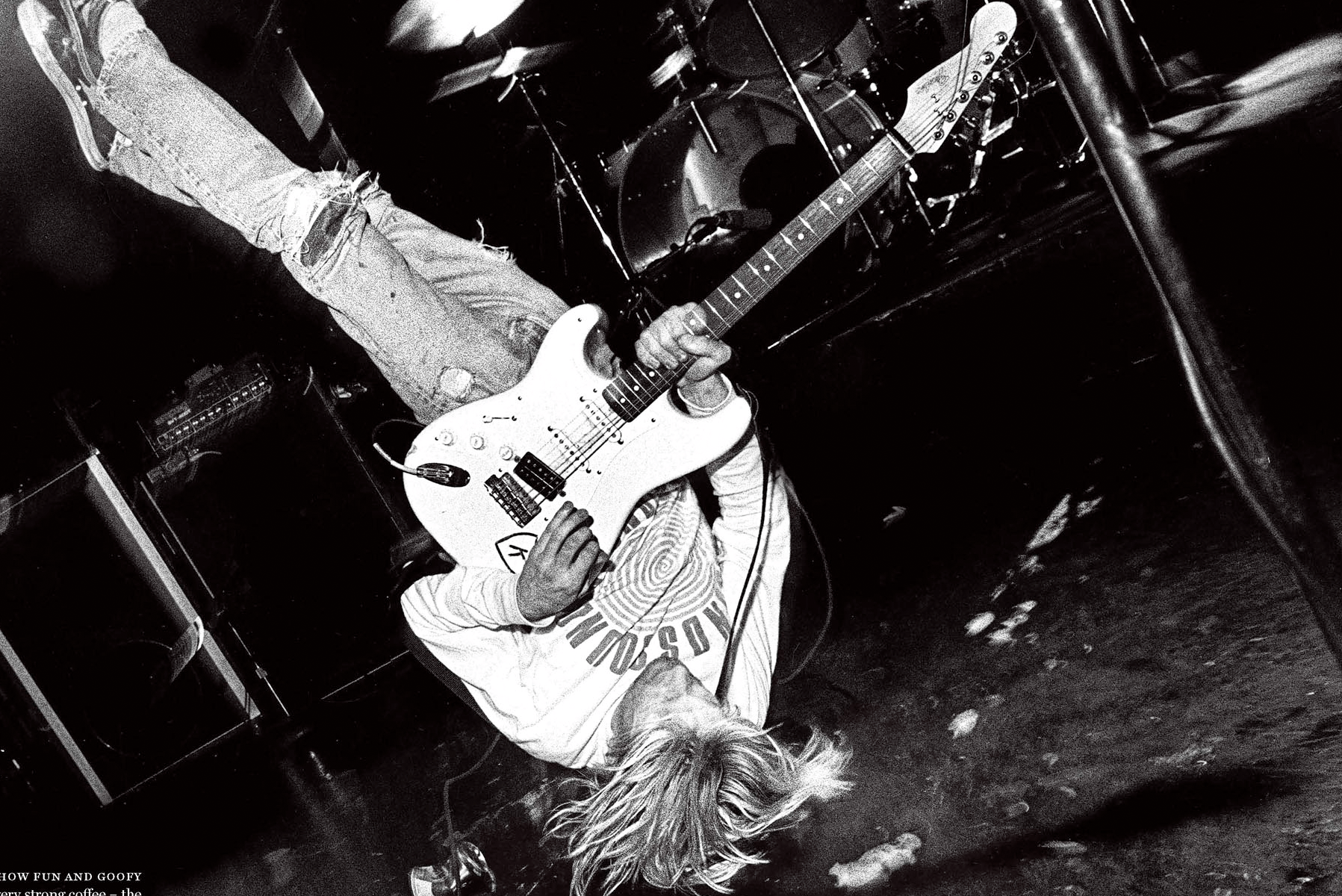 Kurt Cobain concerto bianco nero, 1080x1920 Verticale, Telefono