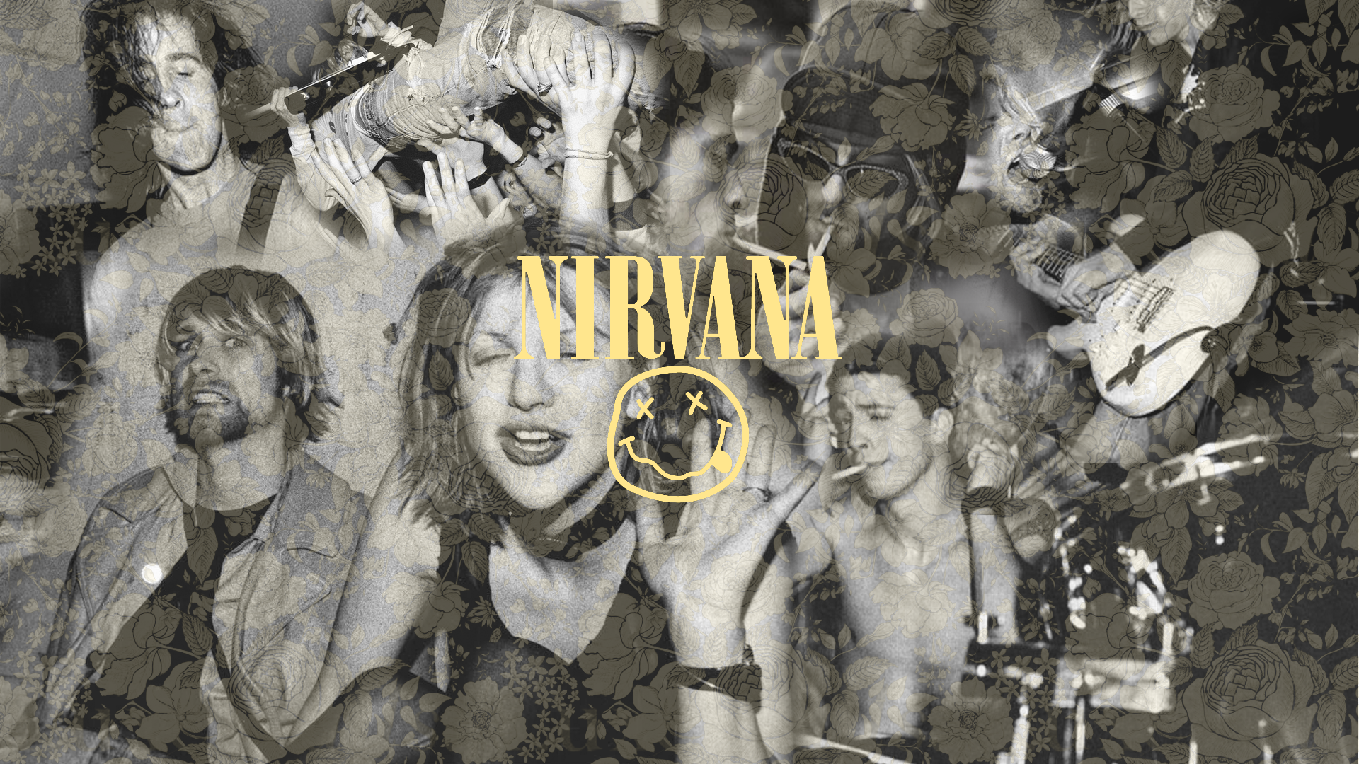 Collage banda Nirvana bianco nero, 1920x1080 1080p, PC