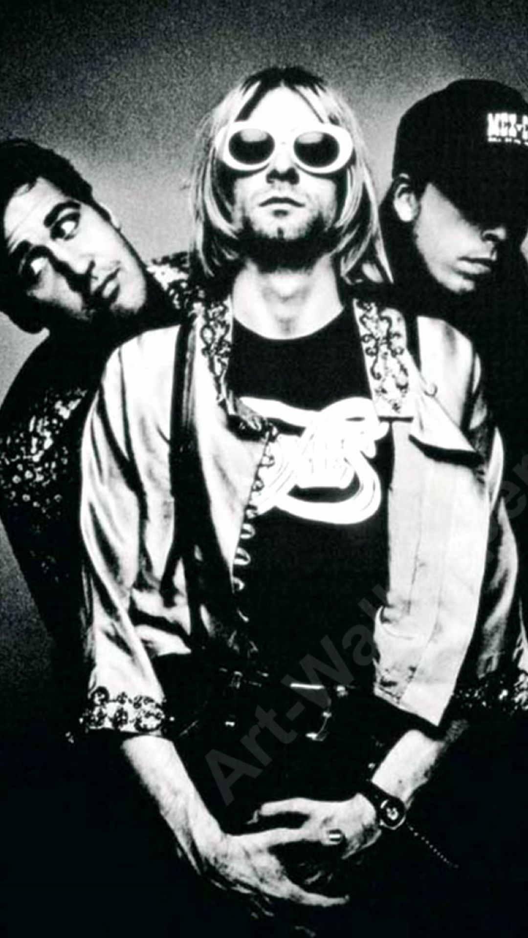 Nirvana banda bianco e nero, 1080x1920 Verticale, Mobile