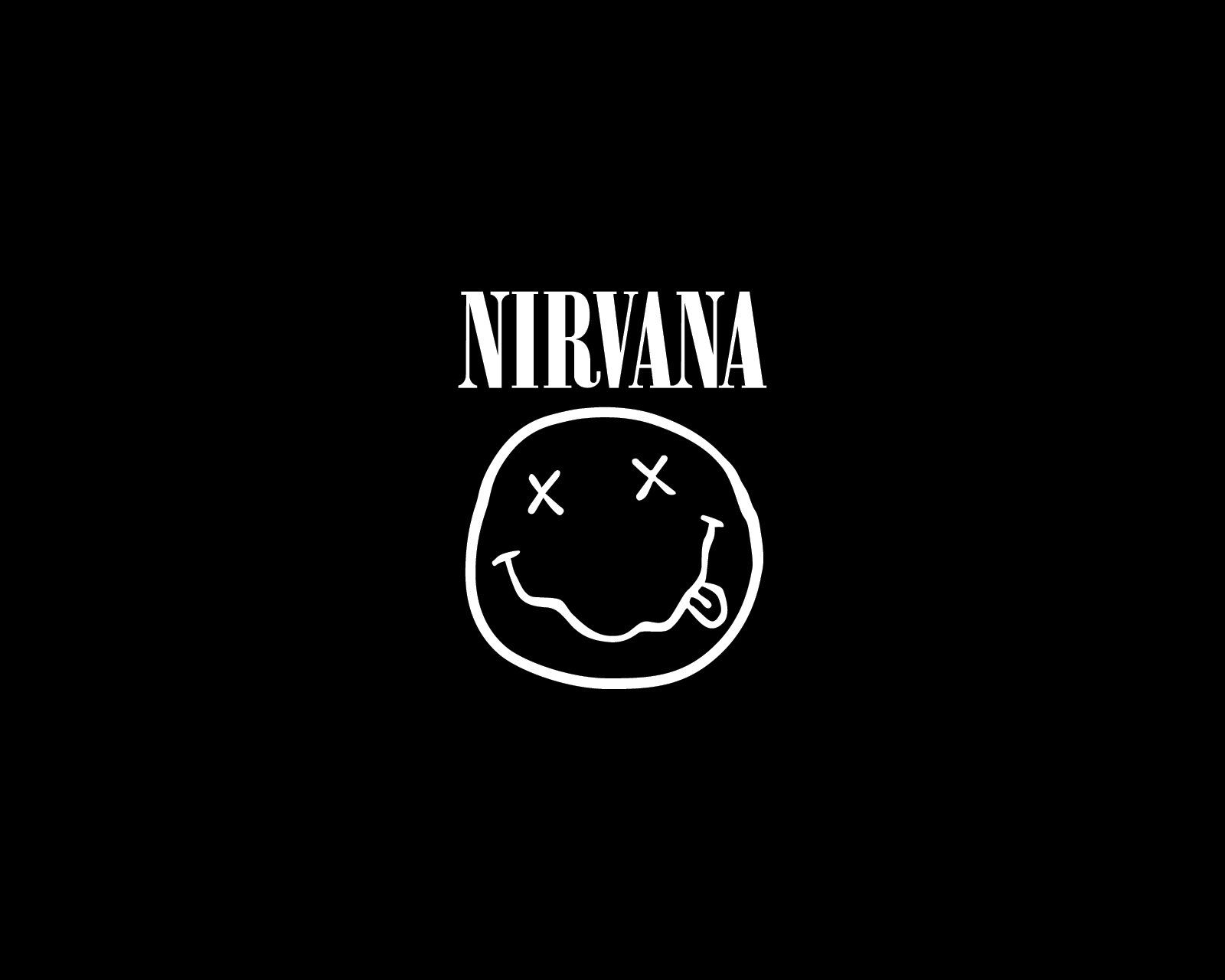 Logo Nirvana smiley bianco nero, 1600x1280 900p, PC Desktop