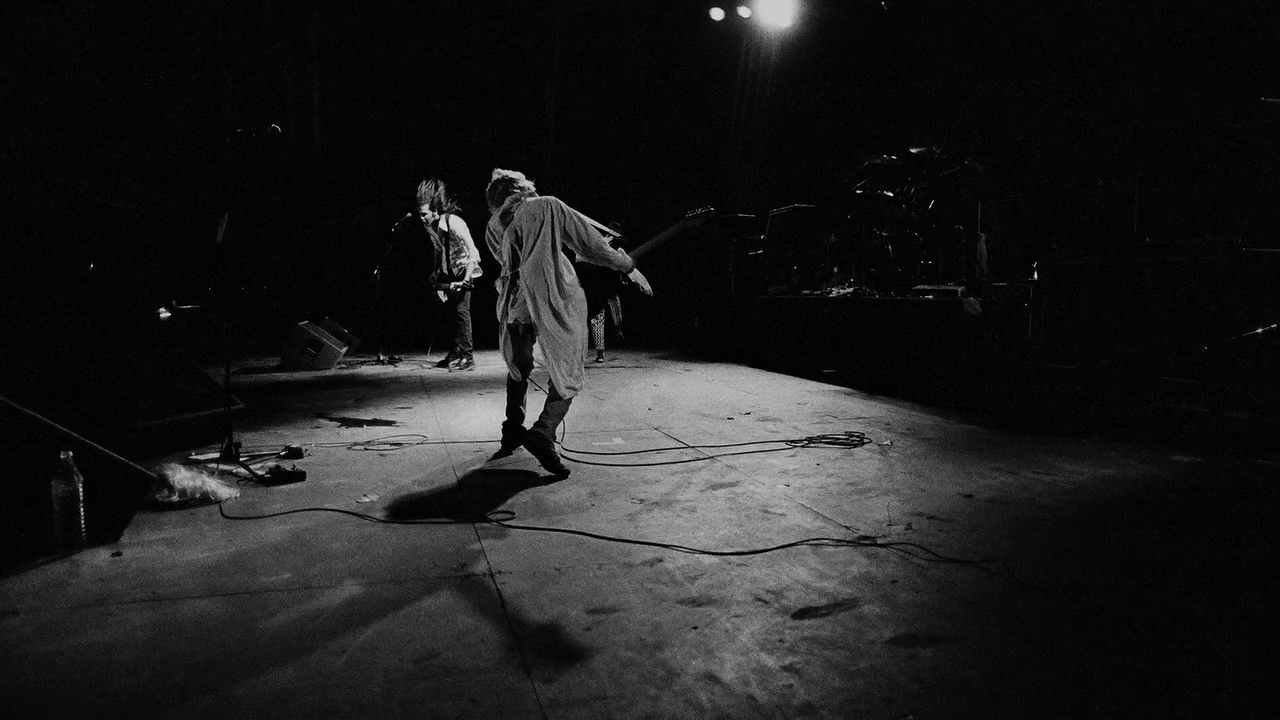 Nirvana concerto palco bianco nero, 1280x720 HD, Desktop
