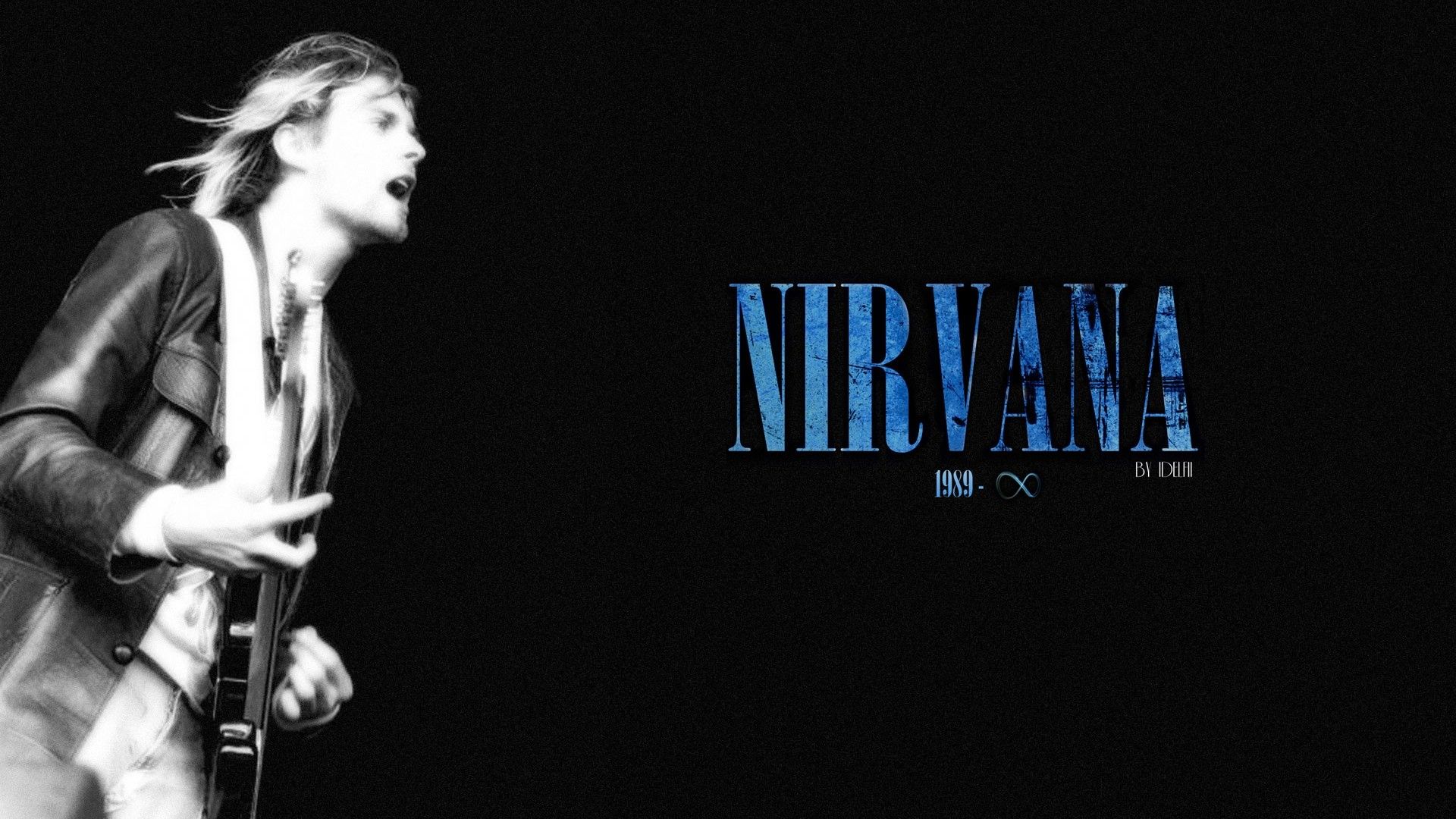 Kurt Cobain chitarra logo Nirvana, 1920x1080 Full HD 1080p, Desktop