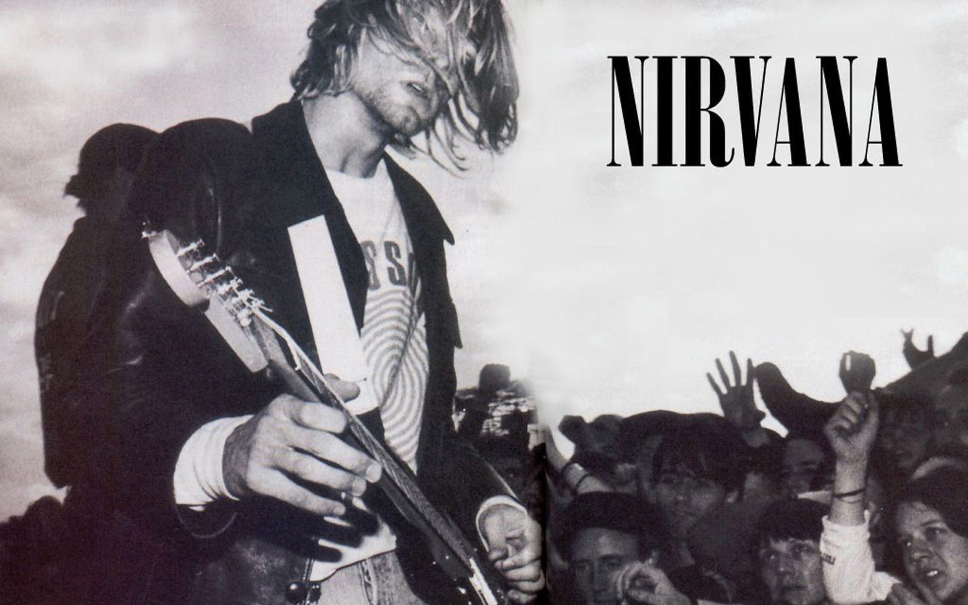 Kurt Cobain concerto Nirvana bianco nero, grunge, 1920x1200 WUXGA, Desktop