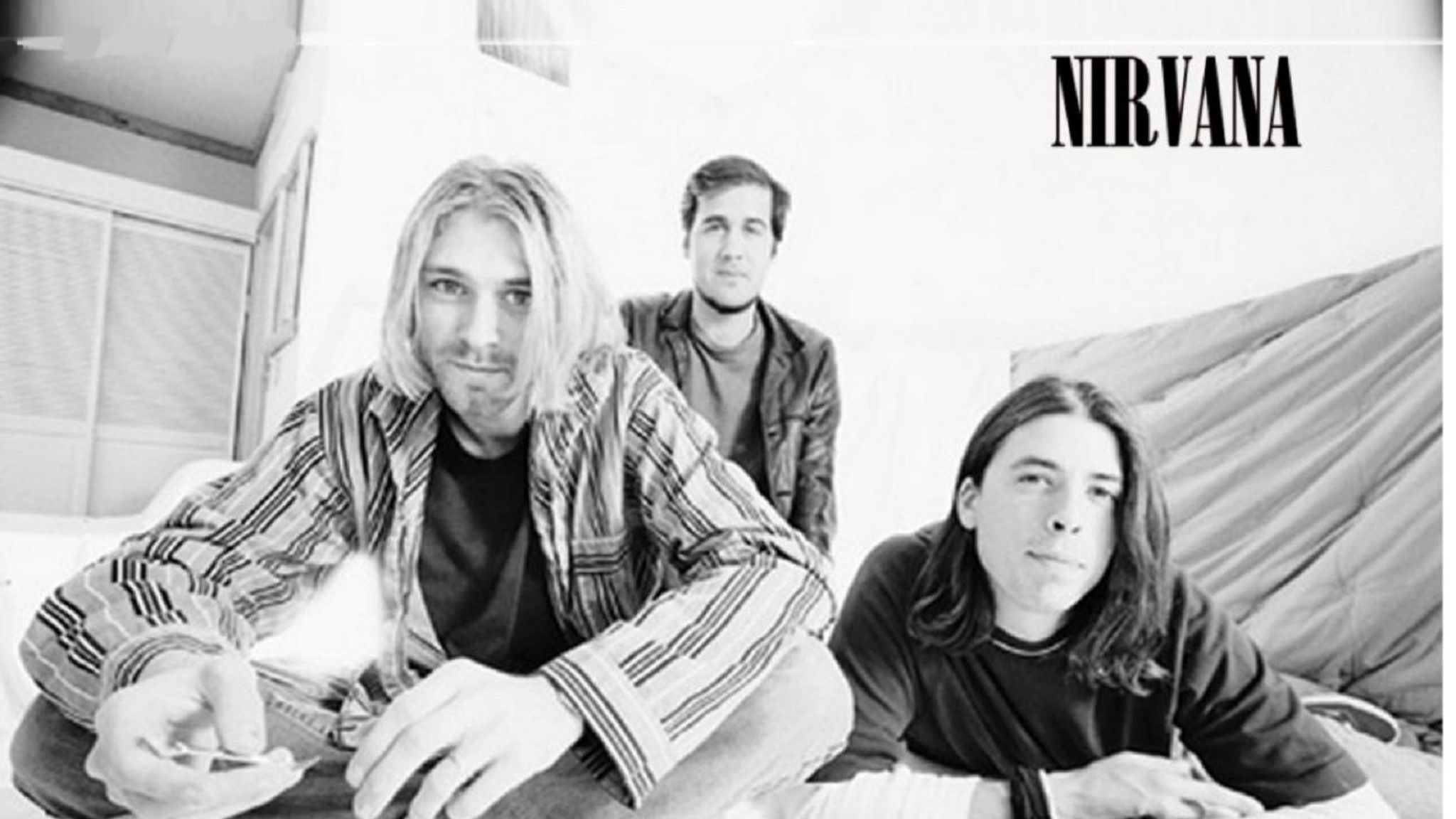 Foto banda Nirvana bianco nero, 2048x1152 alta risoluzione, iMac