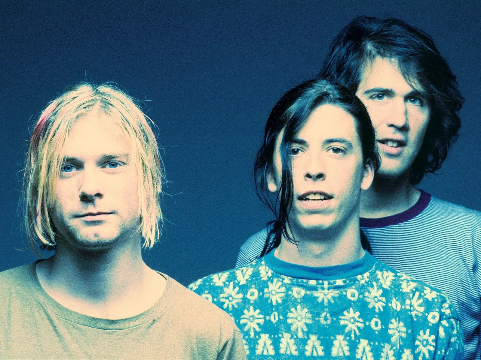Band Nirvana ritratto blu, 1600x1200 900p, PC
