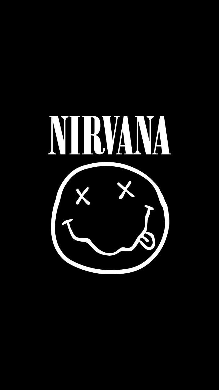 Logo Nirvana smiley nero, Kurt Cobain, 720x1280 Verticale, iPhone Plus