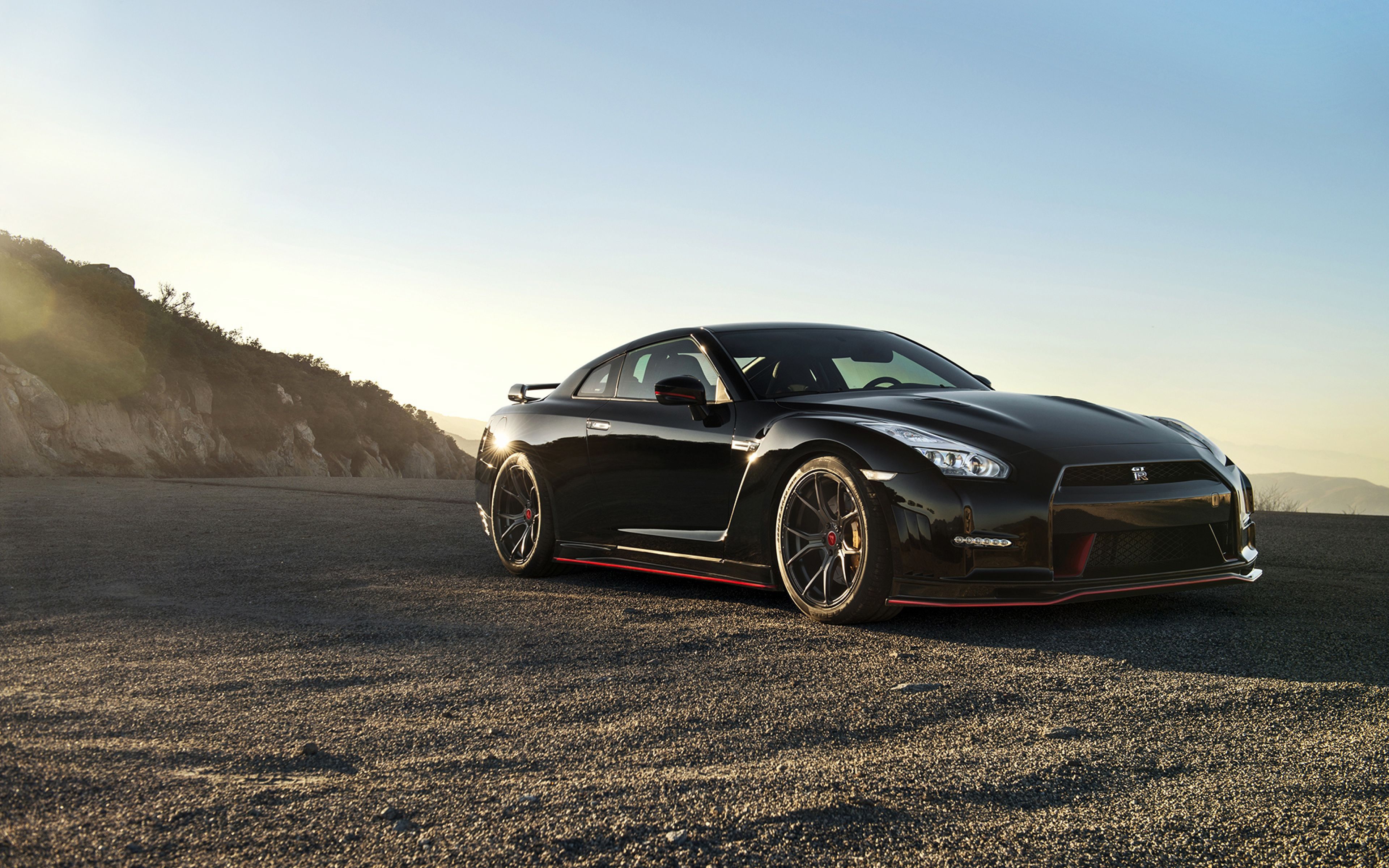 Nissan GT-R nera deserto, 3840x2400 Ultra HD, 4K TV