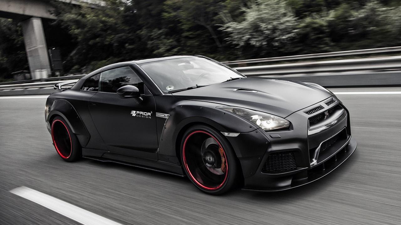 Nissan GTR nera sportiva, 1280x720 HD, Desktop