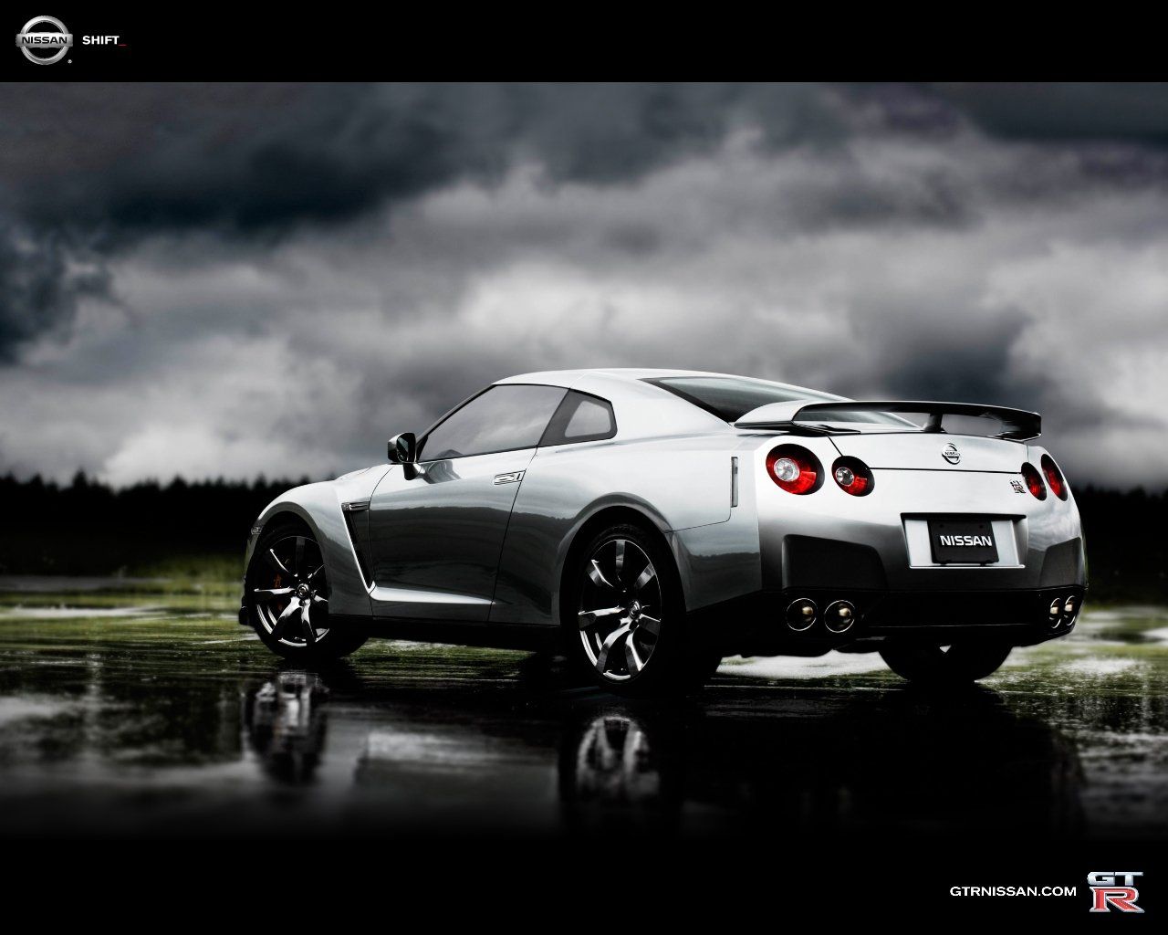Nissan GT-R argento cielo drammatico, 1280x1024 HD, HP Laptop