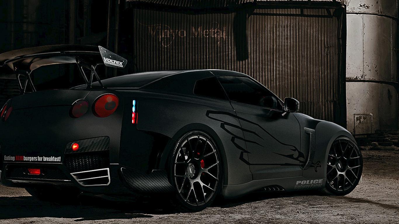 Nissan GTR nera tuning, 1366x768 HD, Desktop