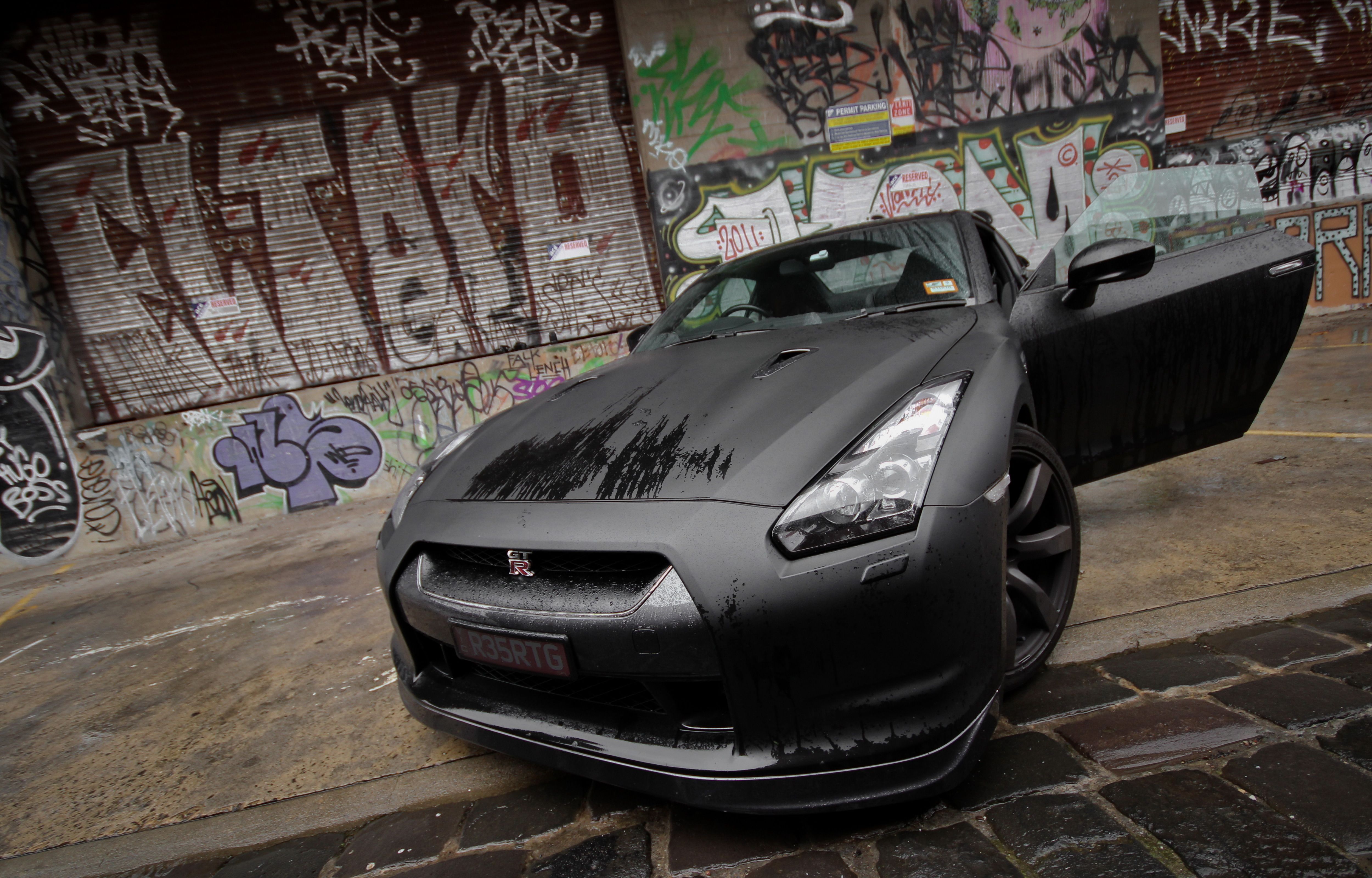 Nissan GTR nera opaca, 5000x3200 4K Ultra HD, Smart TV 4K