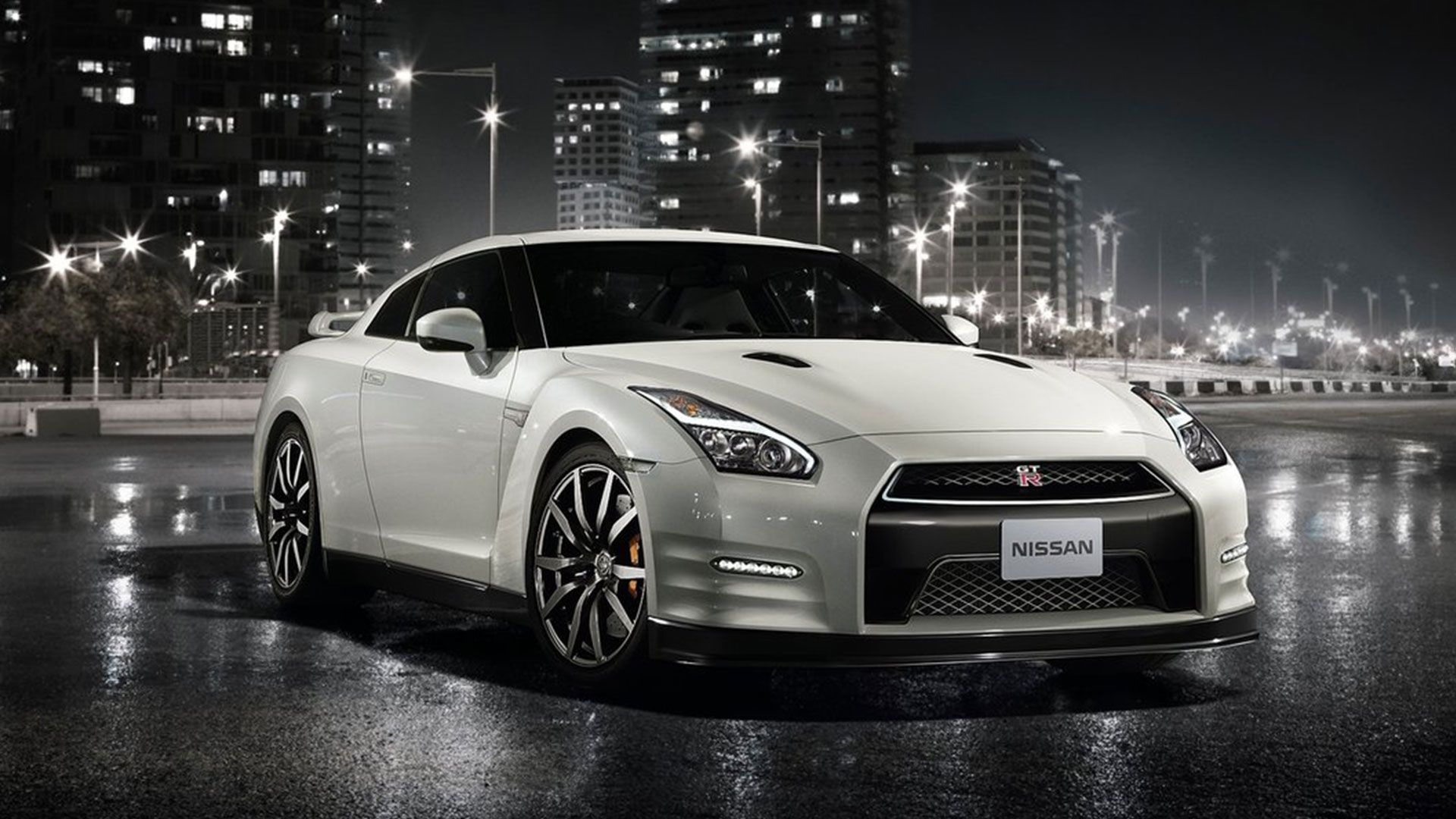 Nissan GTR bianca notturna, 1920x1080 1080p, PC Desktop