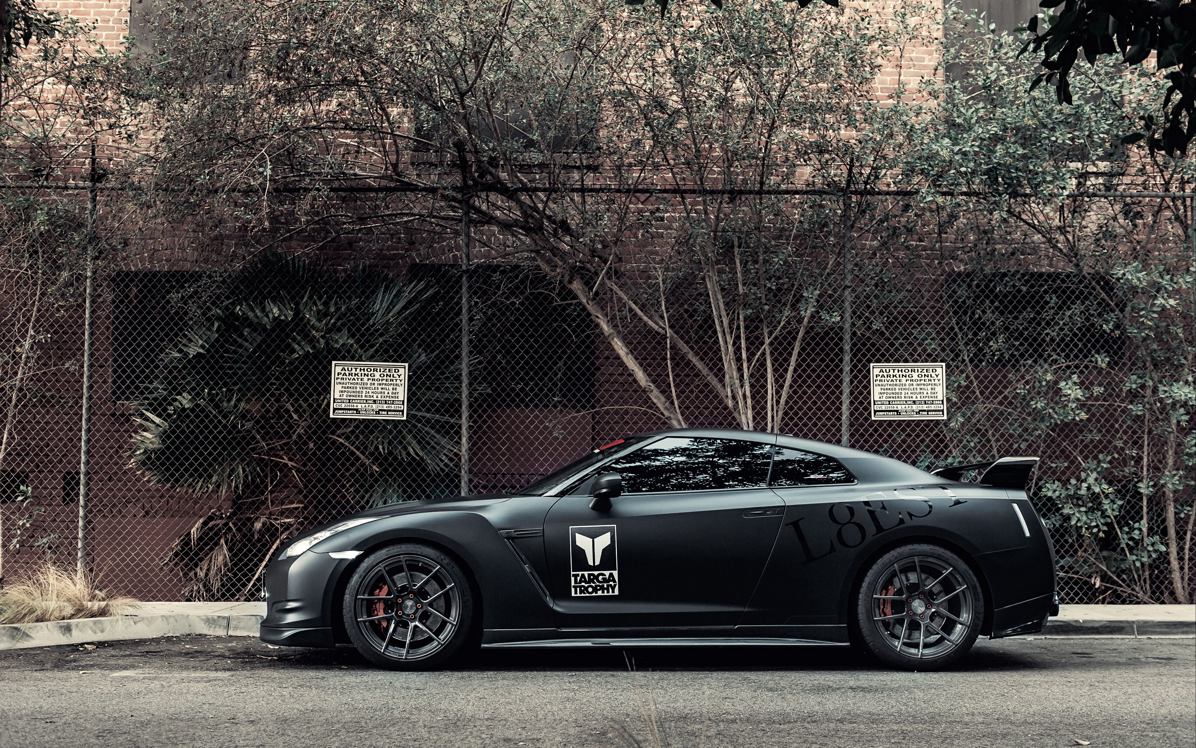 Nissan GT-R nera opaca, 3840x2400 4K, Desktop 4K