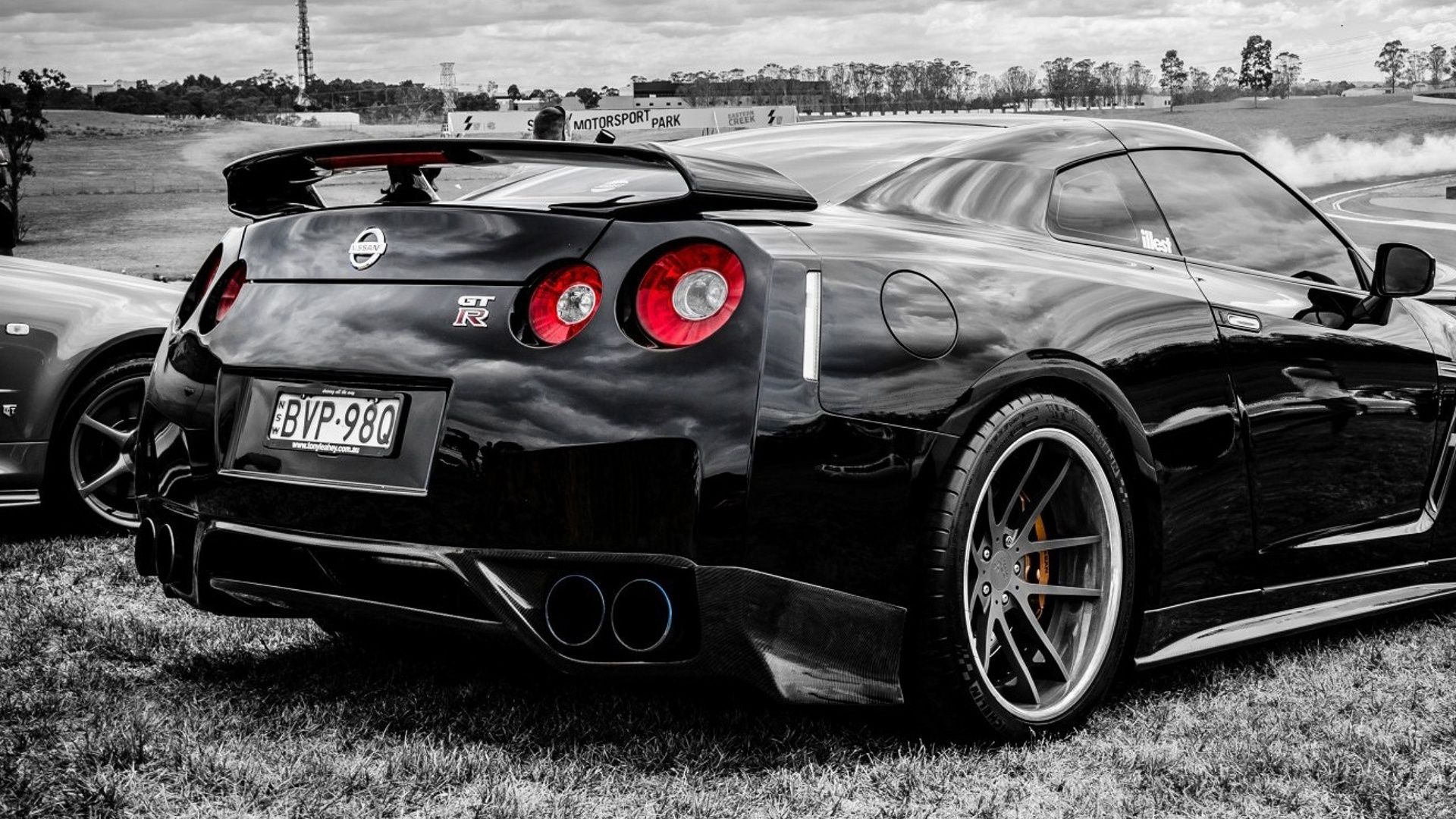 Nissan GTR nera, sportiva giapponese, 1920x1080 Full HD, Desktop