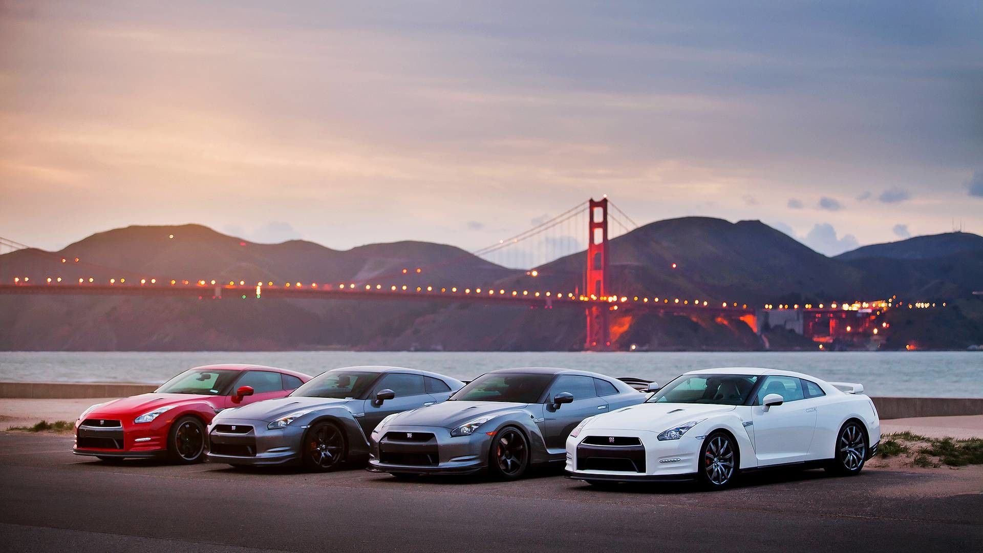 Nissan GTR quattro colori ponte, 1920x1080 1080p, Laptop