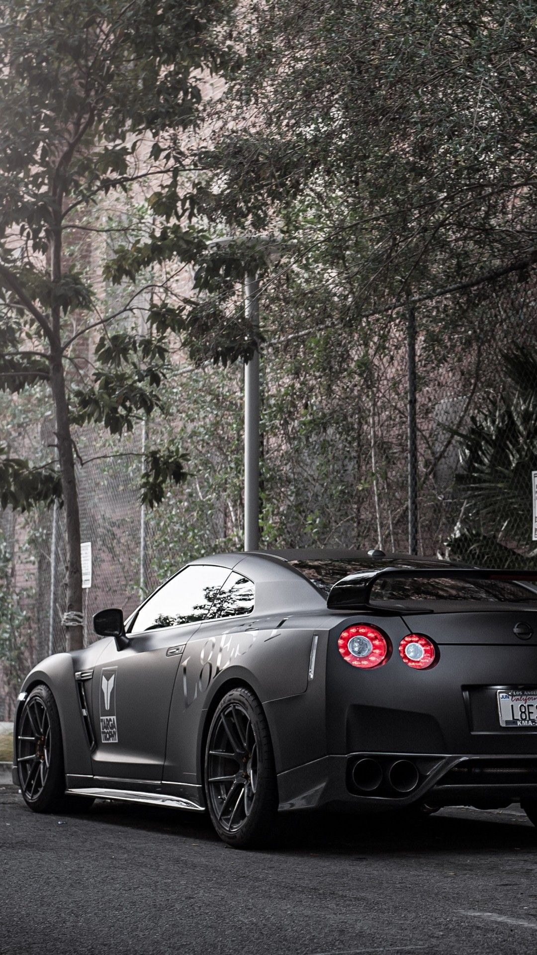 Nissan GTR nera opaca, 1080x1920 Verticale, Telefono