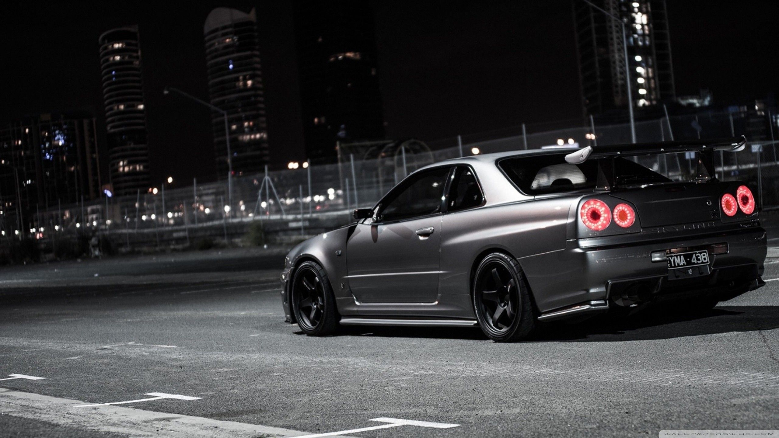 Nissan Skyline nera notturna, 2560x1440 1440p, Desktop