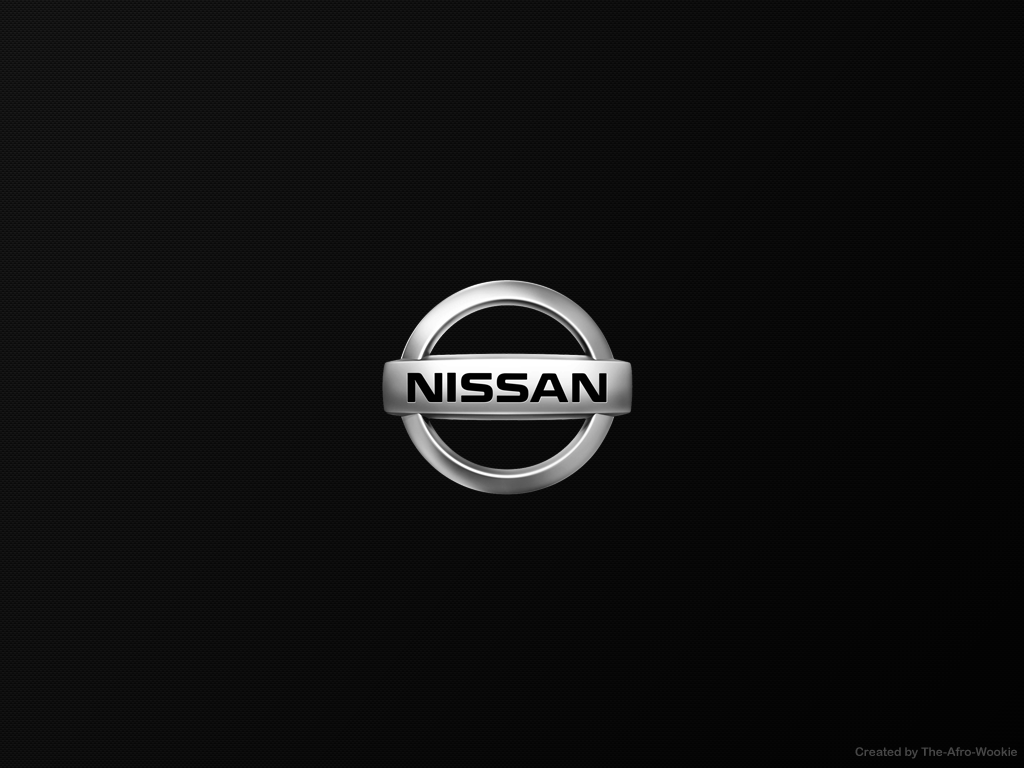 Logo Nissan argento su nero, 1024x768 HD, PC