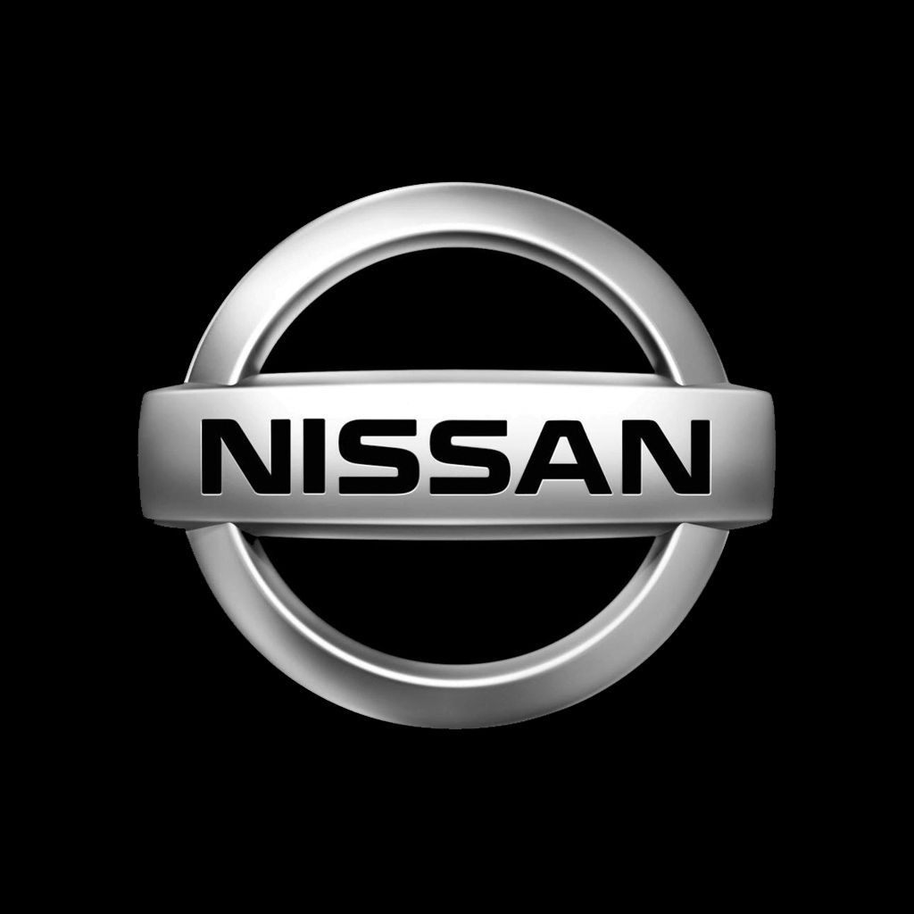 Logo Nissan argento nero, 1024x1024 HD, Laptop