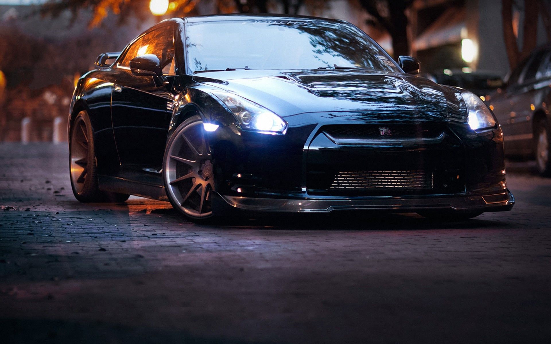 Nissan GT-R nera notturna, 1920x1200 WUXGA, Laptop