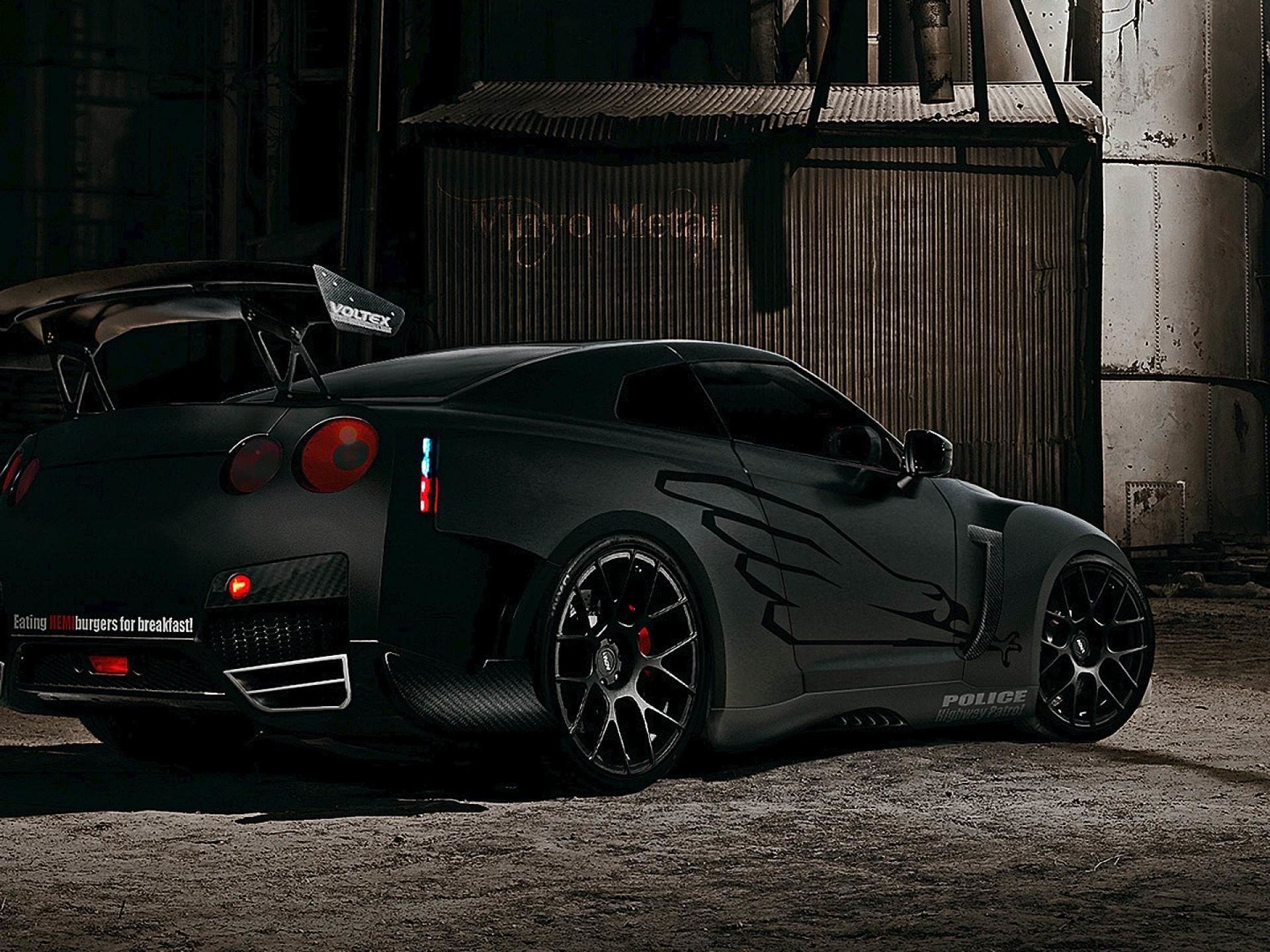 Nissan GTR nera modificata, 1920x1440 WUXGA, Desktop