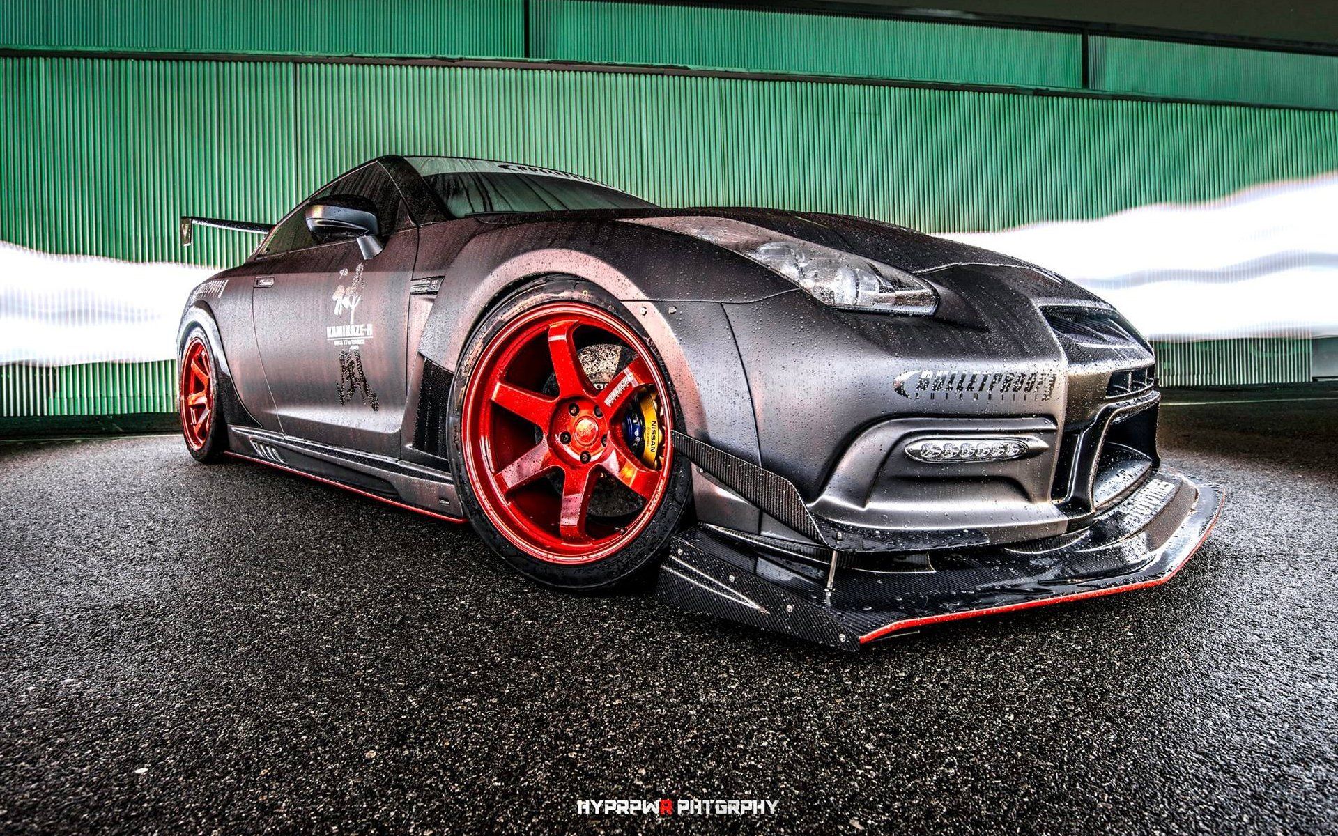 Nissan GT-R nero tuning, 1920x1200 Full HD+ WUXGA, Desktop