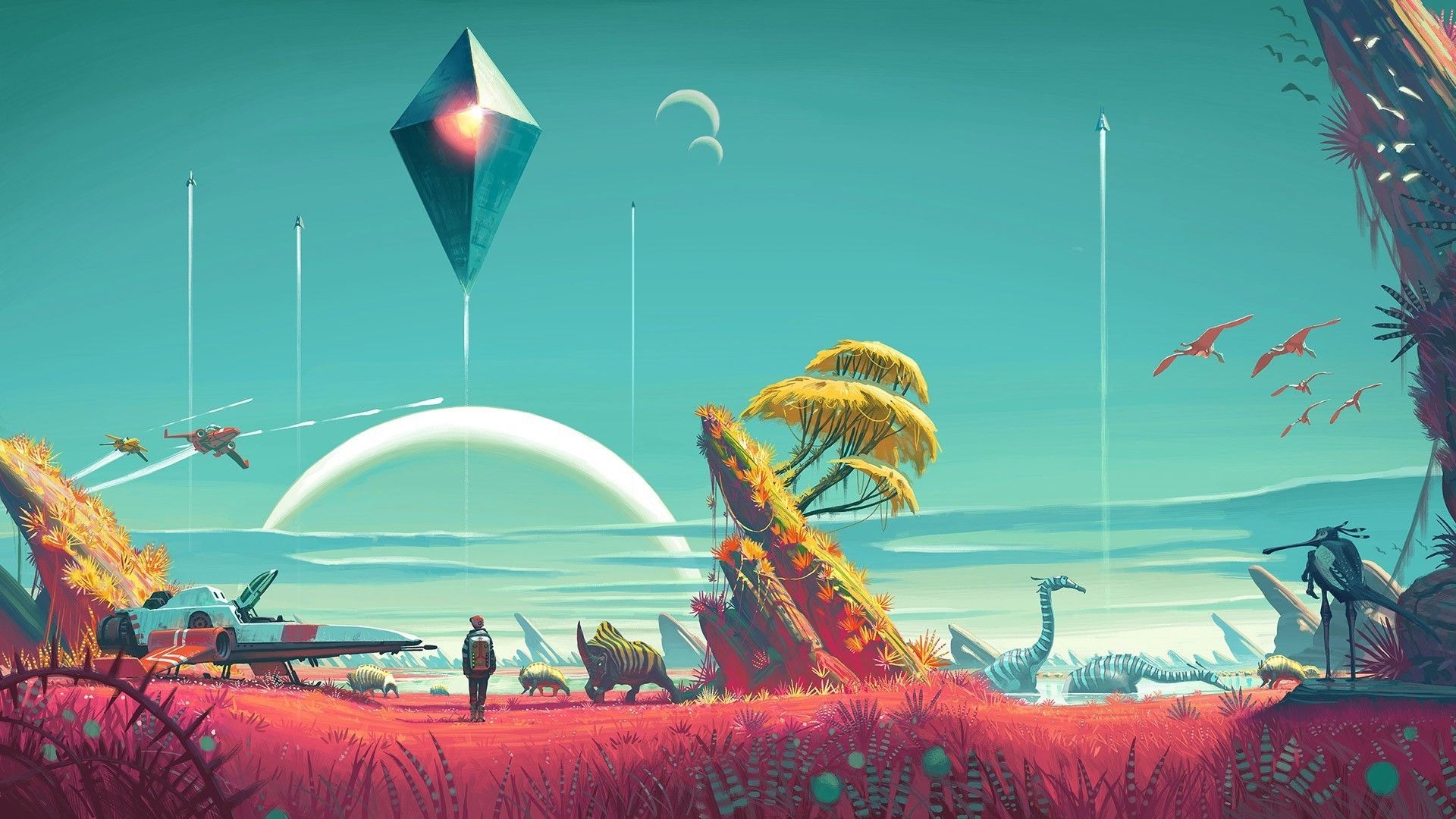 No Man's Sky paesaggio alieno, 1920x1080 Full HD, PC Desktop
