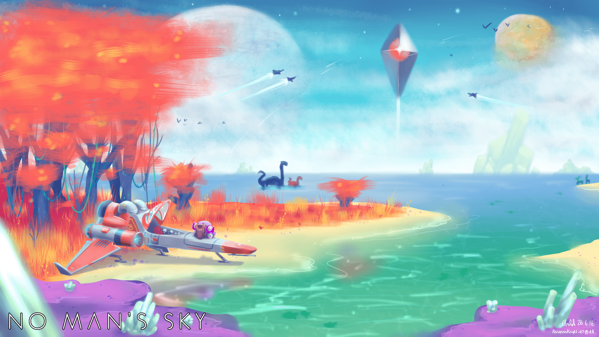 No Man's Sky paesaggio alieno colorato, 1920x1080 1080p, Desktop