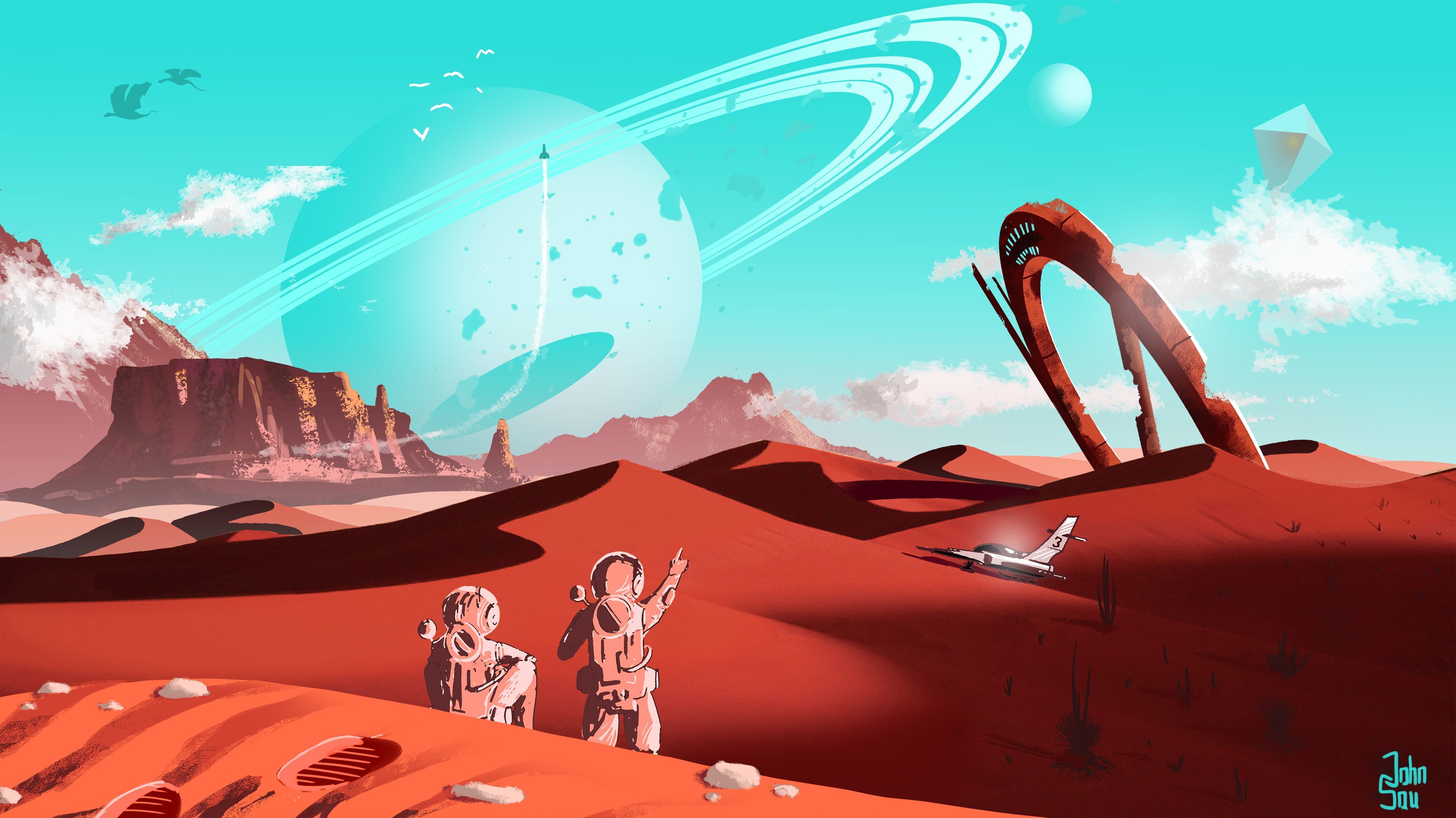 No Man's Sky pianeta rosso, 3840x2160 4K, Desktop 4K