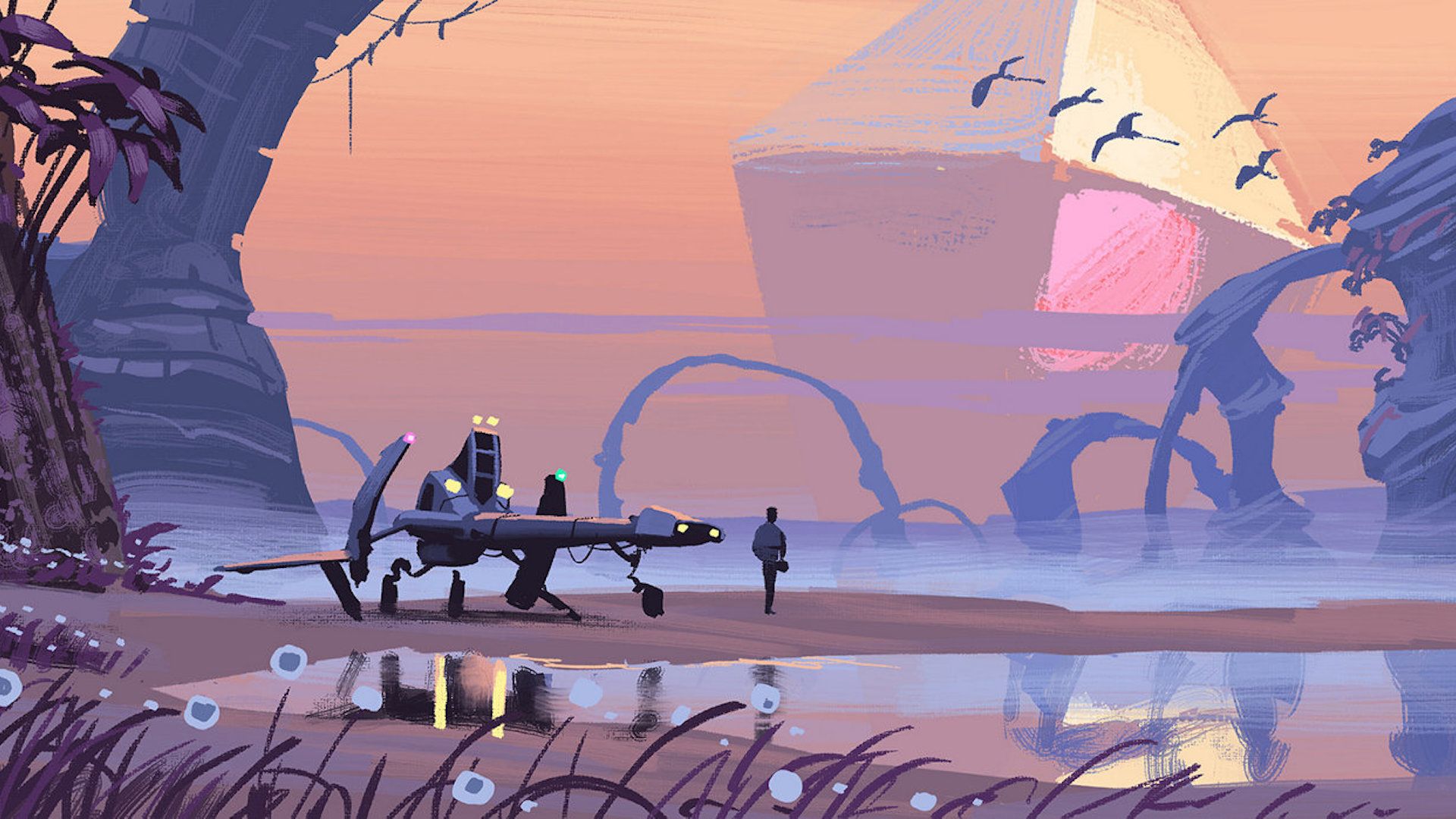 No Man's Sky nave alieno spiaggia, 1920x1080 Full HD 1080p, PC Desktop